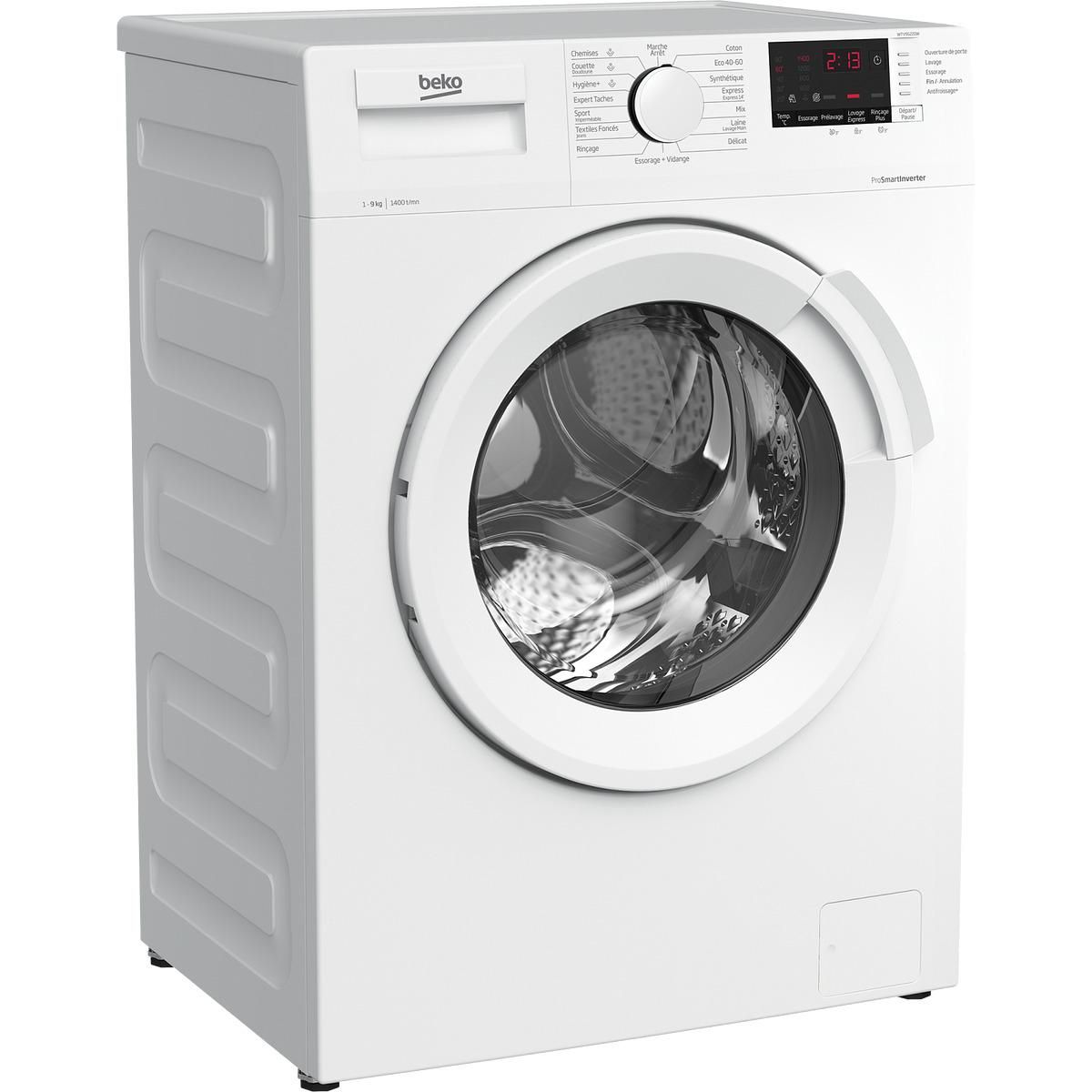 BEKO Lave linge hublot à induction WTV95220W, 9 kg, 1400 T/min, A