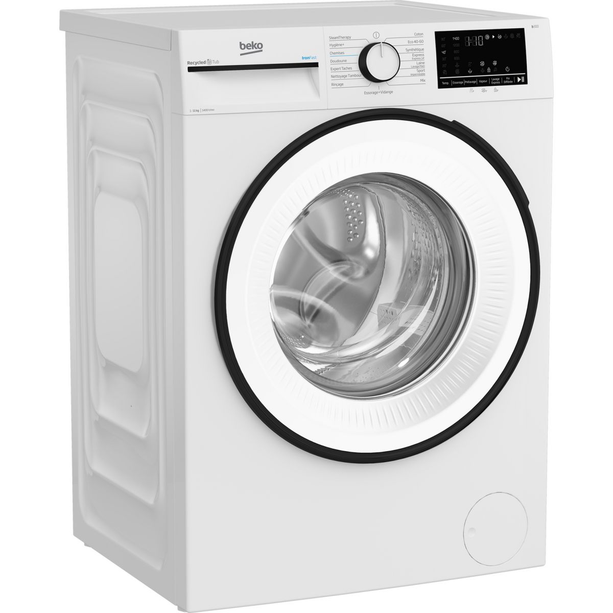 BEKO Lave linge hublot à induction B3WFT51140W, 11 kg, 1400 T/min, A