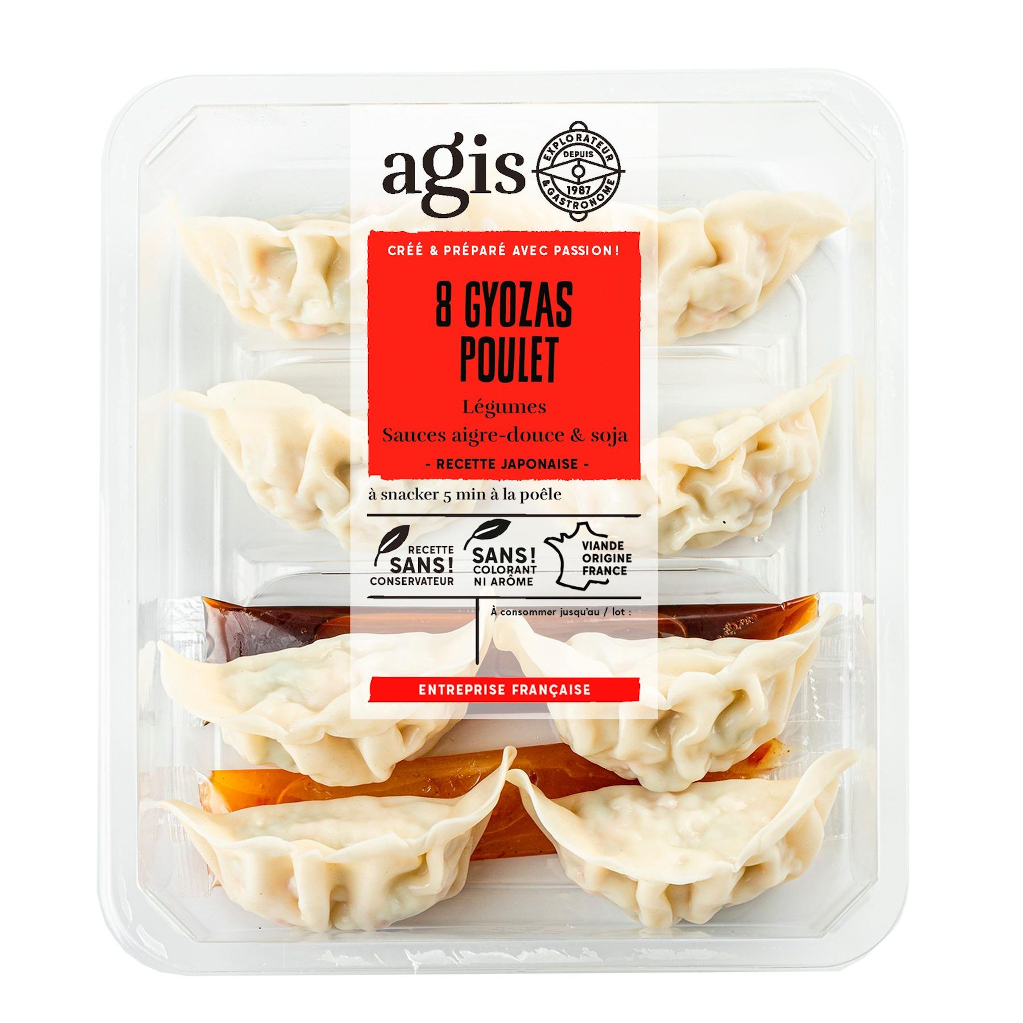 AGIS Gyoza poulet légumes sauce aigre-douce et soja 200g