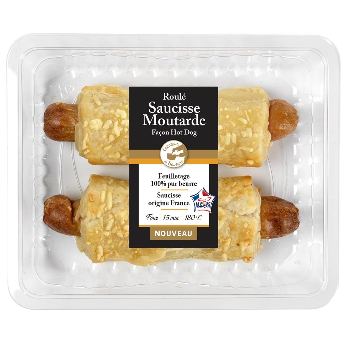 BIGARD Roulé saucisse moutarde façon hot dog 2 pièces 300g