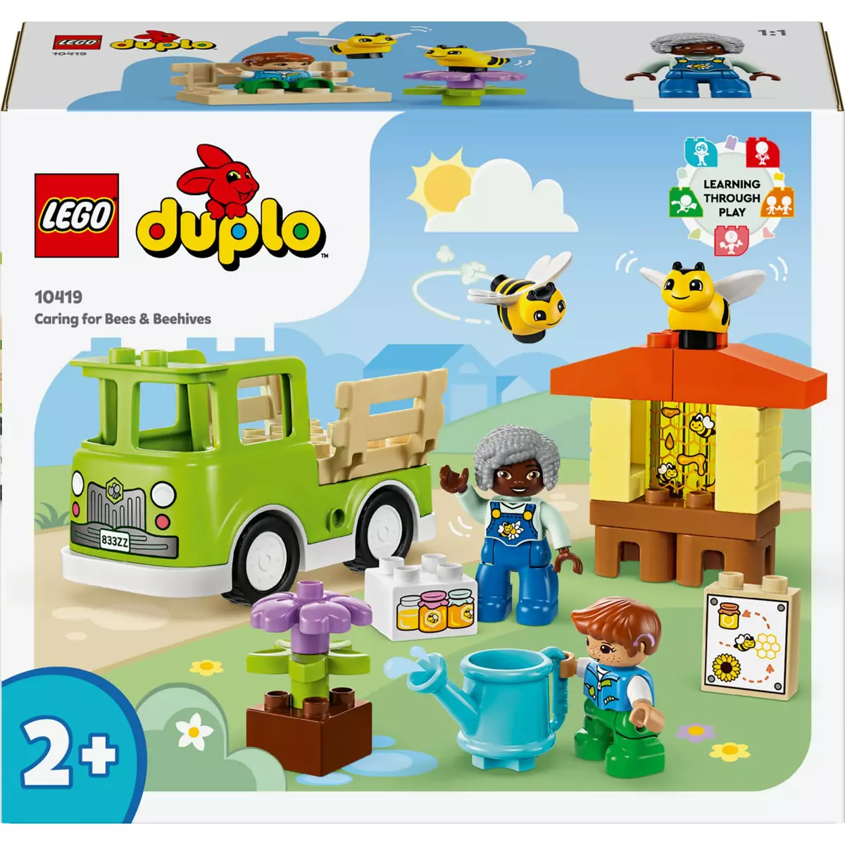 LEGO DUPLO Ma Ville 10419 Prendre Soin des Abeilles et des Ruches, Jouet Éducatif pour Enfants, 2 Figurines d'Abeilles