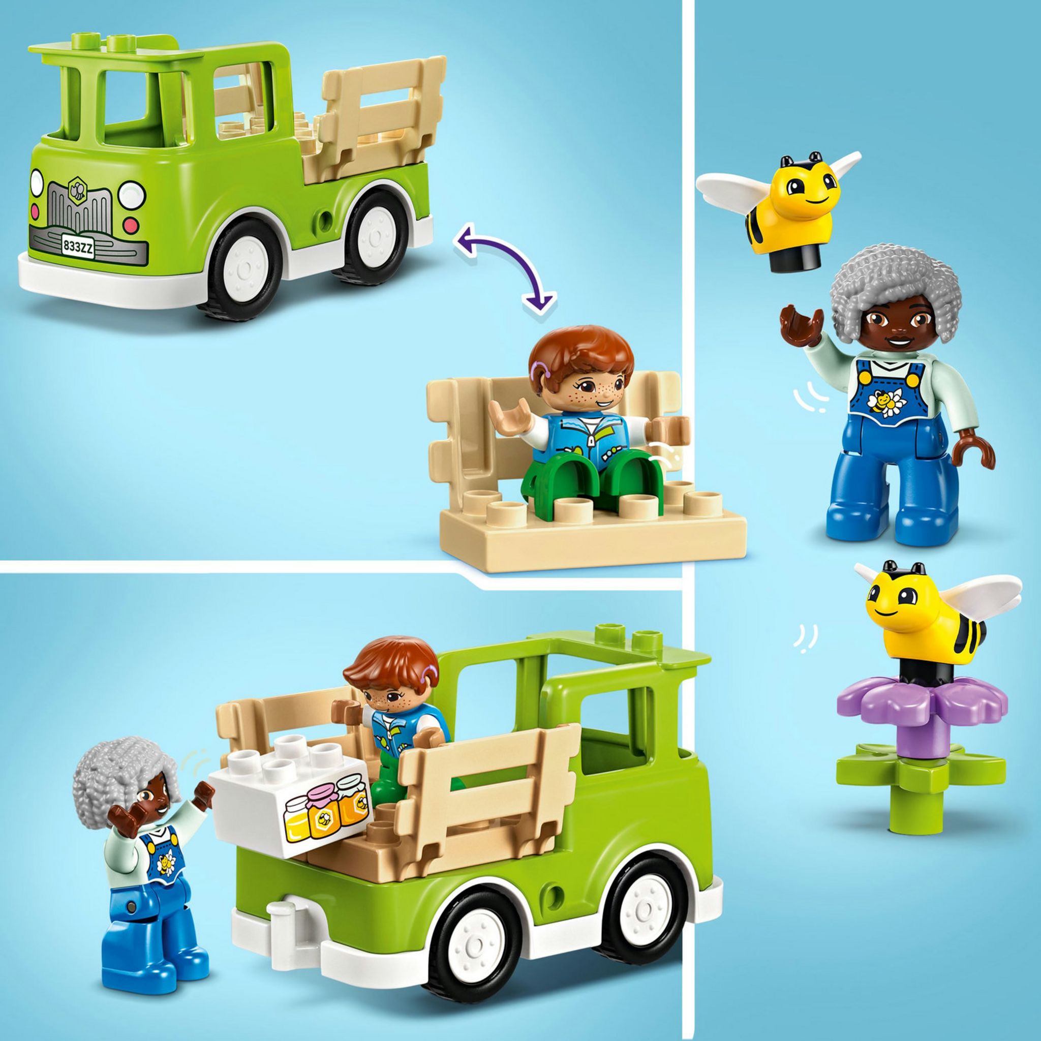 Voir la diapositive 4 : LEGO DUPLO Ma Ville 10419 Prendre Soin des Abeilles et des Ruches, Jouet Éducatif pour Enfants, 2 Figurines d'Abeilles
