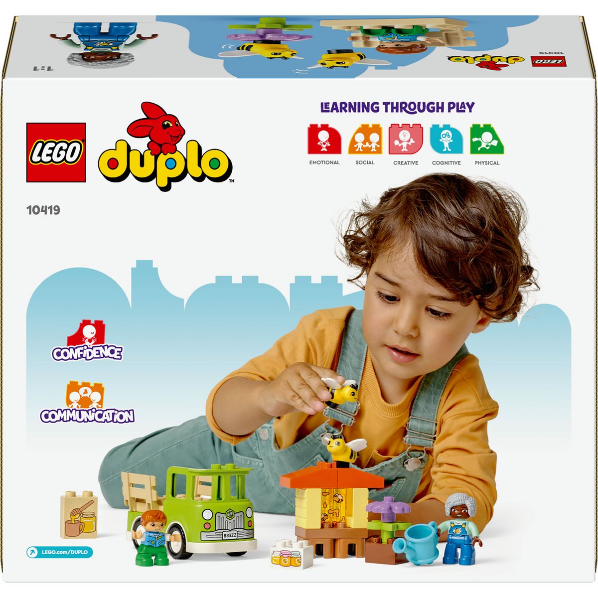 LEGO DUPLO Ma Ville 10419 Prendre Soin des Abeilles et des Ruches, Jouet Éducatif pour Enfants, 2 Figurines d'Abeilles