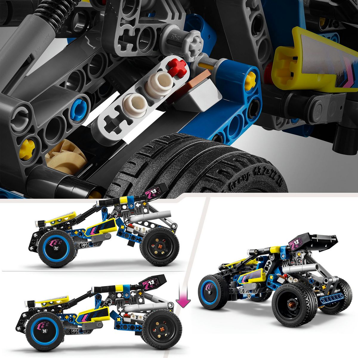 LEGO Technic 42164 Le Buggy Tout-Terrain de Course, Véhicule de Rallye, Jouet de Construction de Voiture de Course