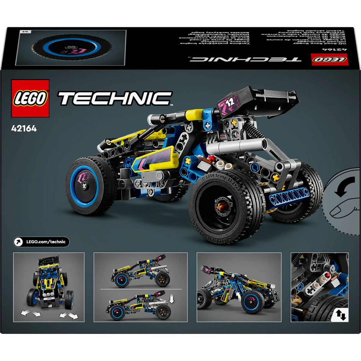 LEGO Technic 42164 Le Buggy Tout-Terrain de Course, Véhicule de Rallye, Jouet de Construction de Voiture de Course