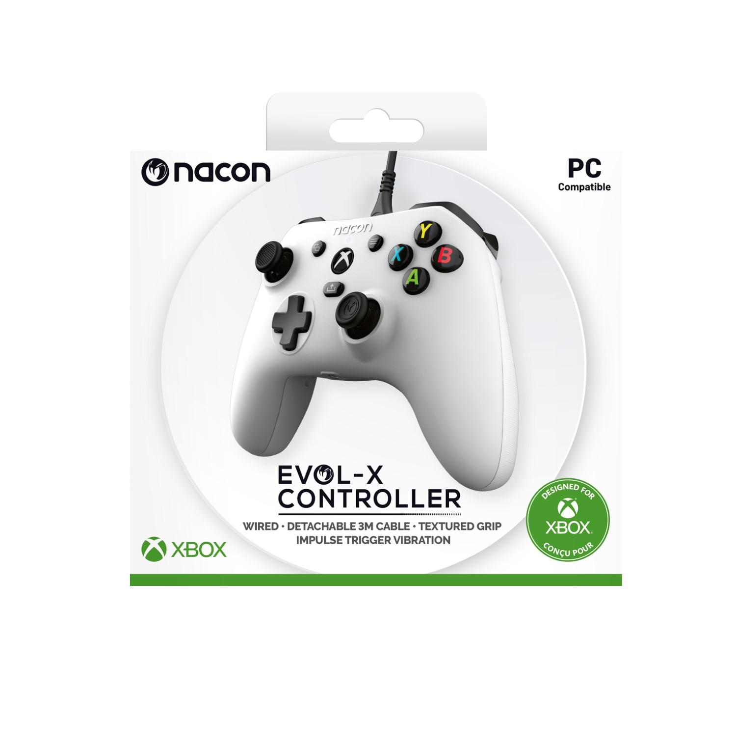 NACON Manette de jeu EVOL-X Blanc USB pour PC, Xbox