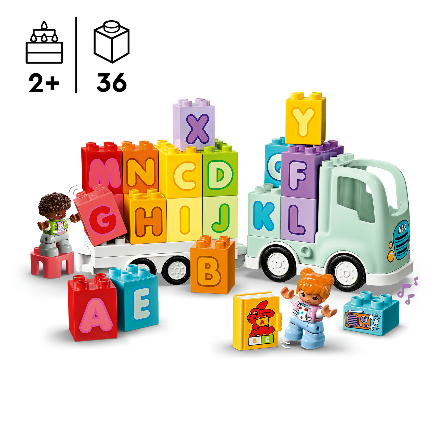Voir la diapositive 3 : LEGO LEGO DUPLO Ma Ville 10421 Le Camion de l'Alphabet - Jouet Éducatif Montessori dès 2 ans