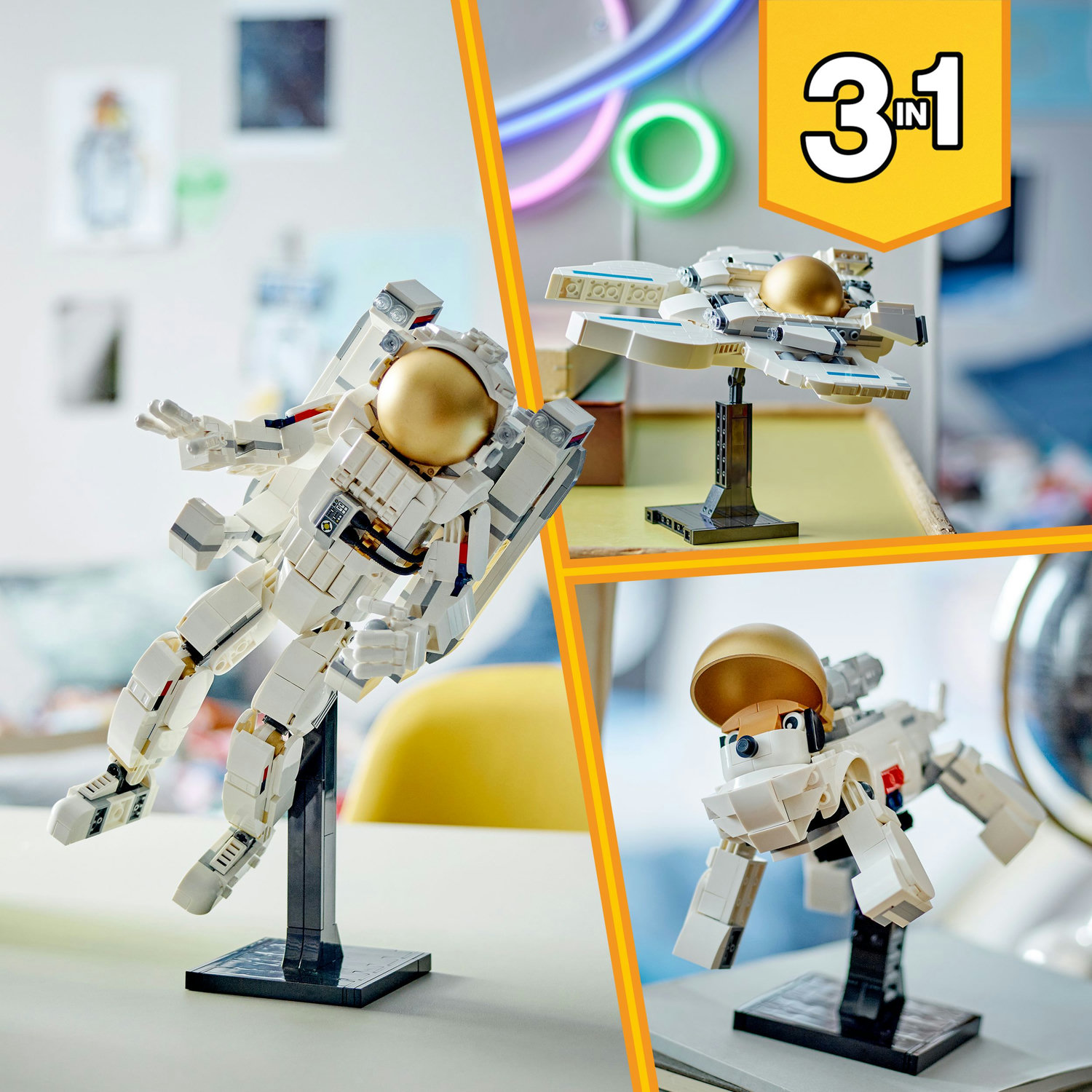 Voir la diapositive 6 : LEGO LEGO Creator 3en1  31152 L’Astronaute dans l’Espace, Jouet de Construction avec Chien et Navette Spatiale, Décoration
