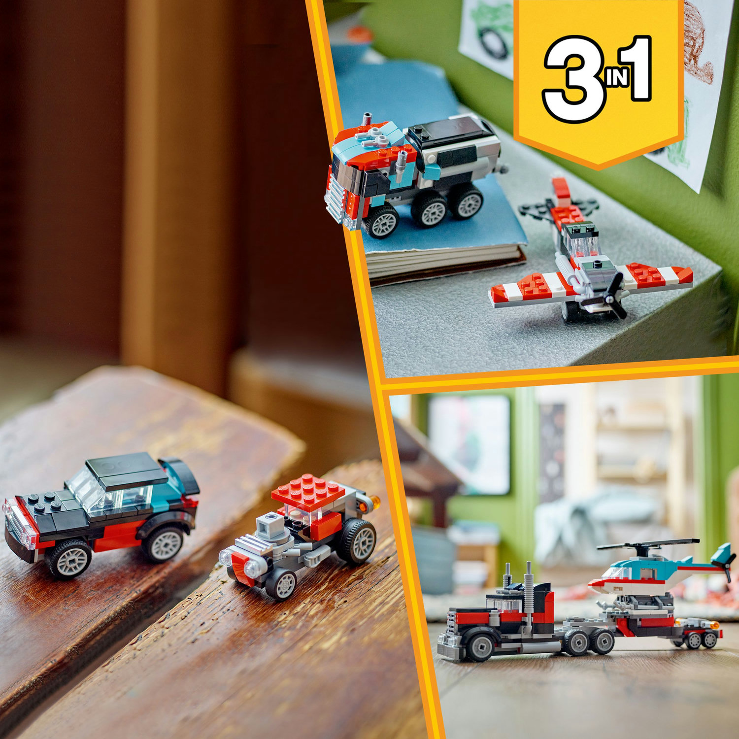 Voir la diapositive 5 : LEGO LEGO Creator 3en1  31146 Le Camion Remorque avec Hélicoptère, Jouet d'Hélicoptère et Camion, Avion et Camion-Citerne