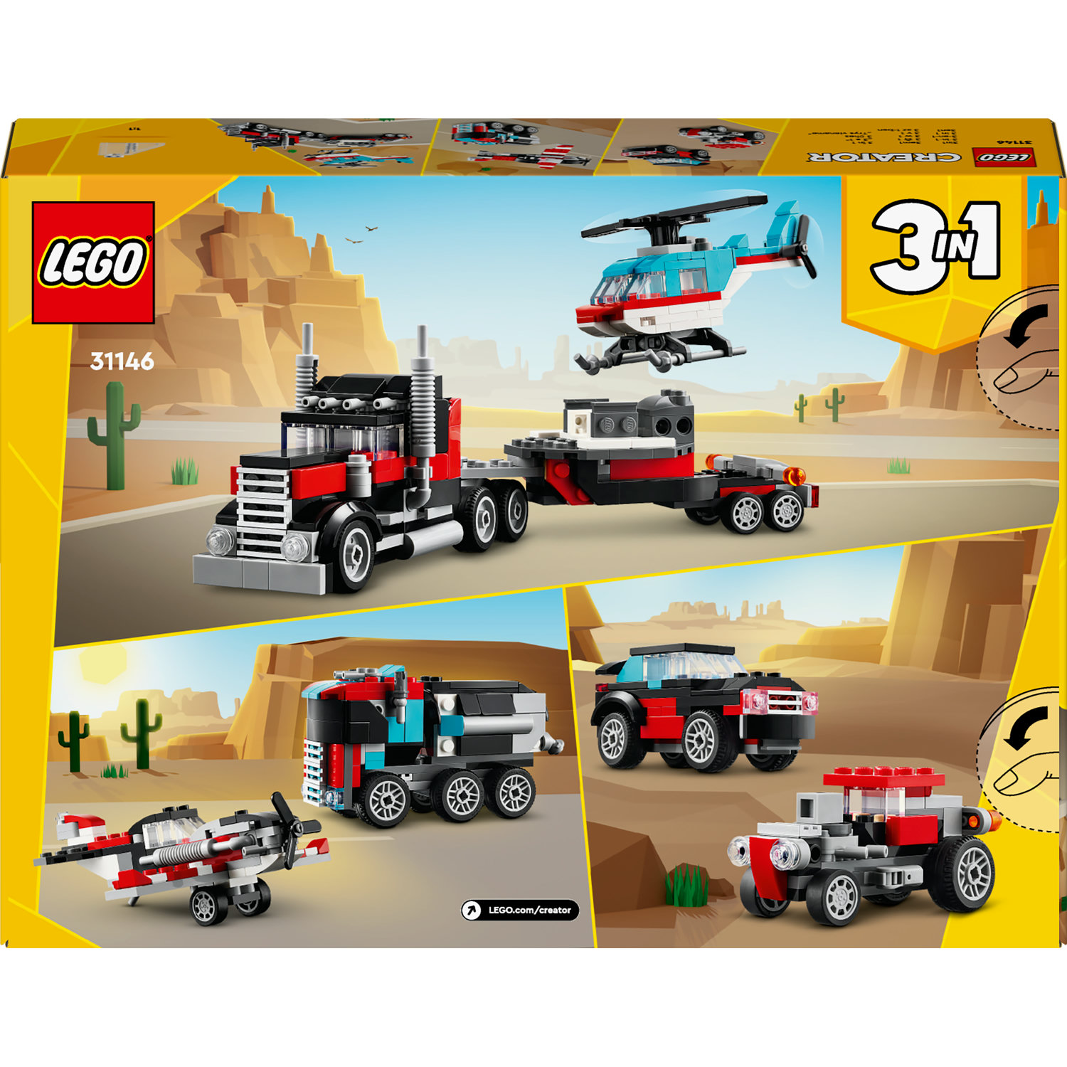 Voir la diapositive 8 : LEGO LEGO Creator 3en1  31146 Le Camion Remorque avec Hélicoptère, Jouet d'Hélicoptère et Camion, Avion et Camion-Citerne