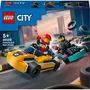 LEGO City 60400 Les Karts et les Pilotes de Course, Jouet avec 2 Karting, avec 2 Minifigurines de Pilotes de Voitures