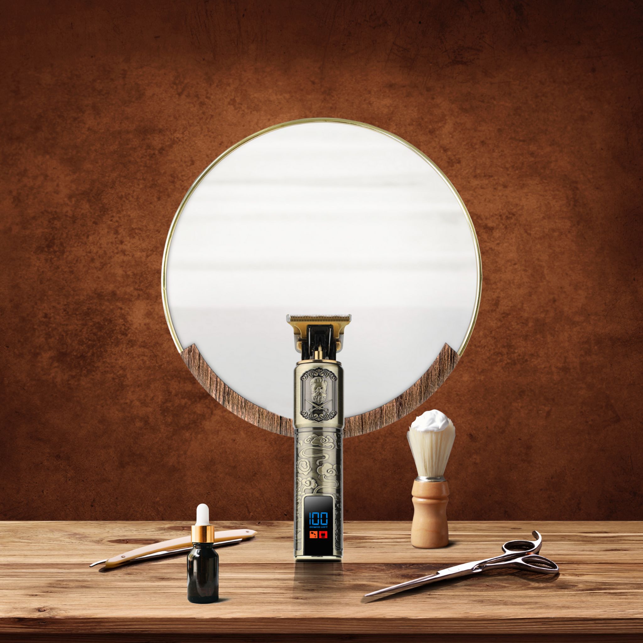 Voir la diapositive 5 : BECKER SHAVES & TRIMS Tondeuse avec tablier de coiffeur HARLEY+ - Or