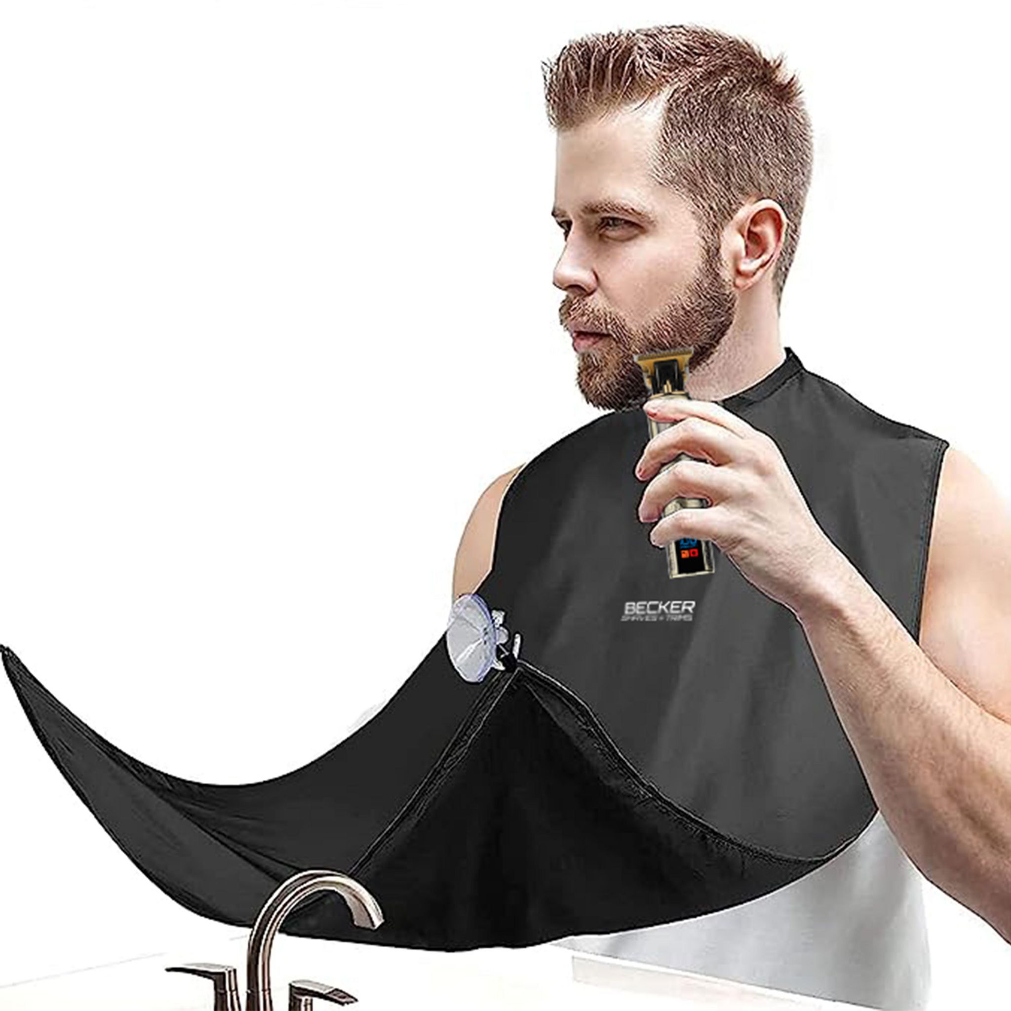 Voir la diapositive 6 : BECKER SHAVES & TRIMS Tondeuse avec tablier de coiffeur HARLEY+ - Or