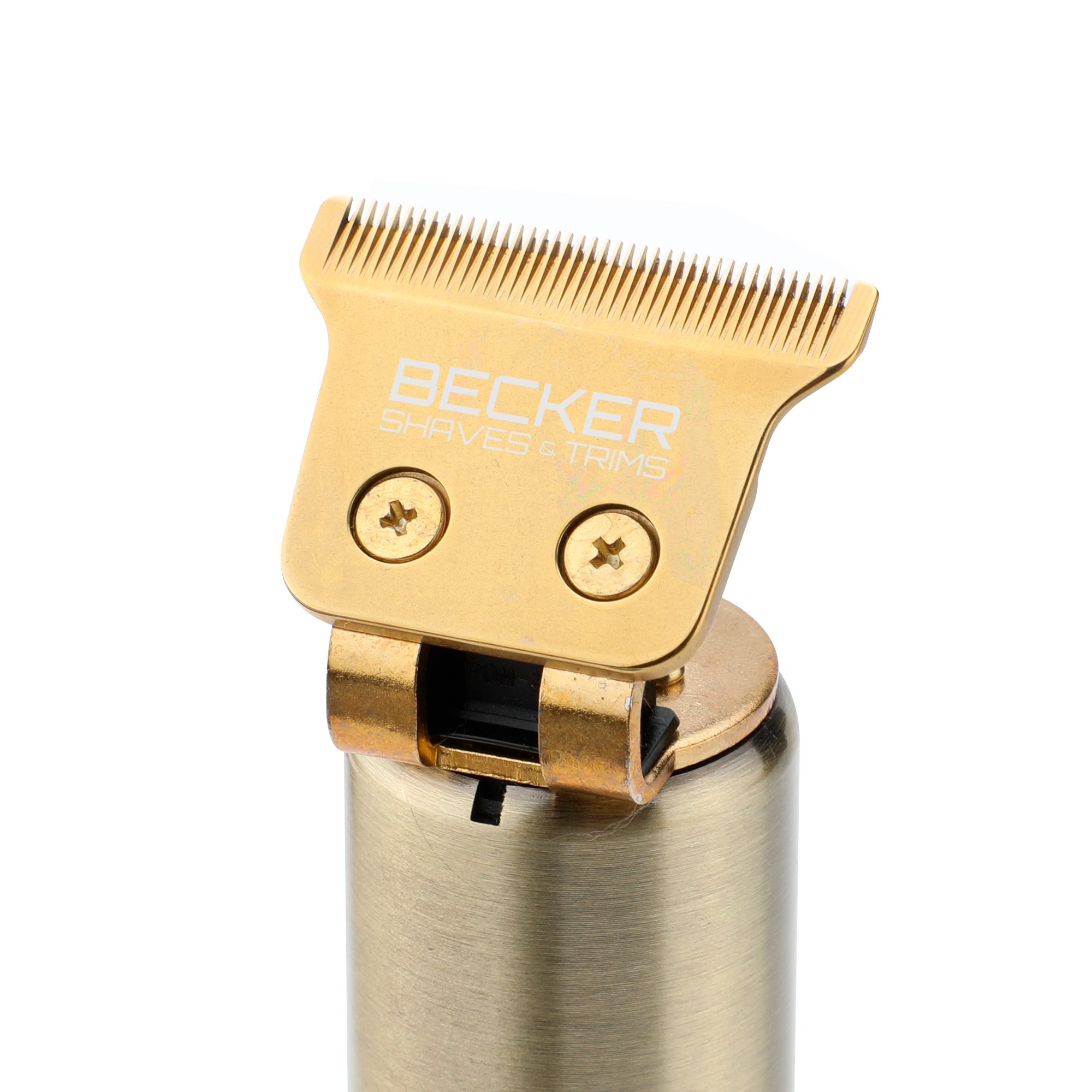 Voir la diapositive 8 : BECKER SHAVES & TRIMS Tondeuse avec tablier de coiffeur HARLEY+ - Or
