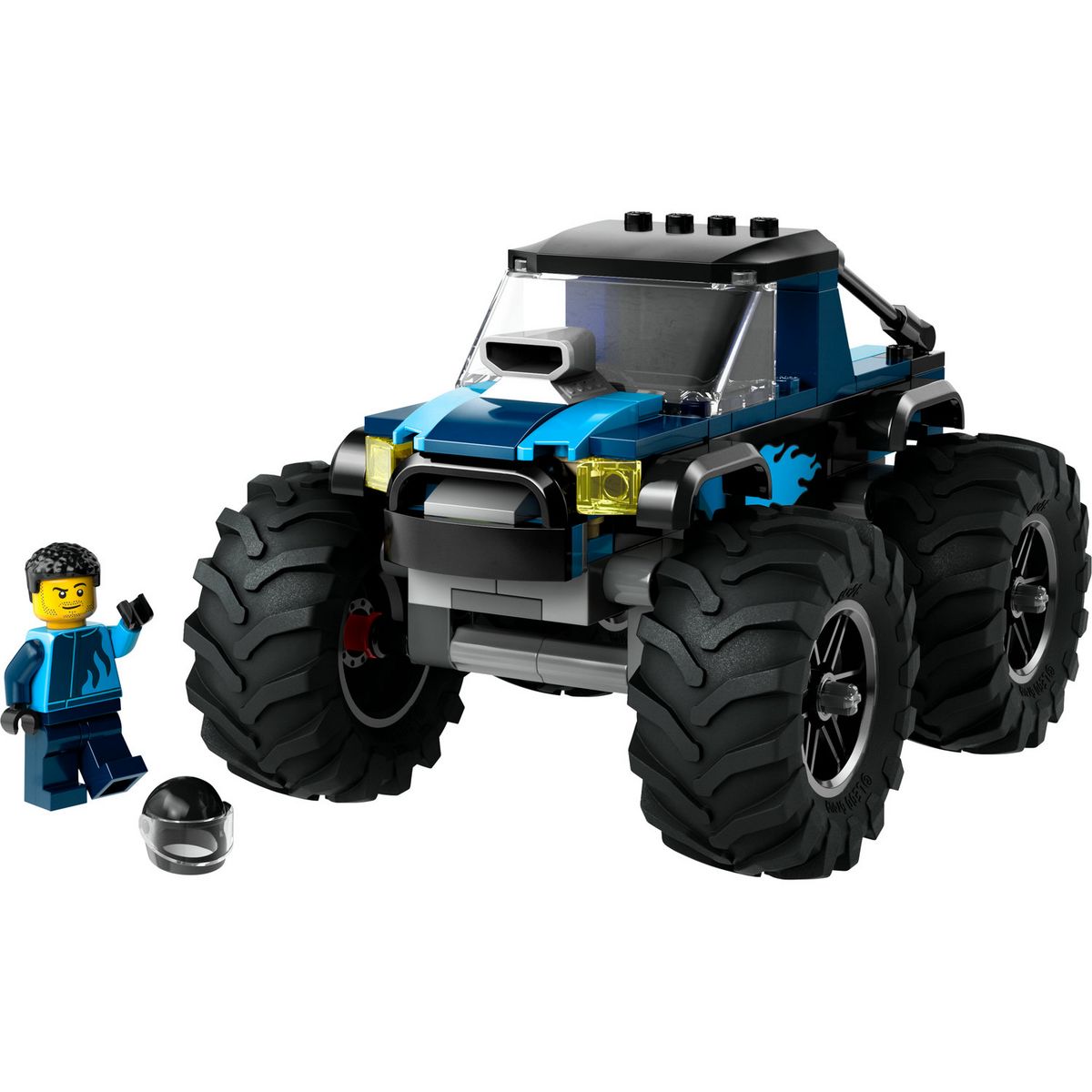 LEGO City 60402 Le Monster Truck Bleu, Jouet Camion Tout-Terrain et Minifigurine de Conducteur, Cadeau Enfants