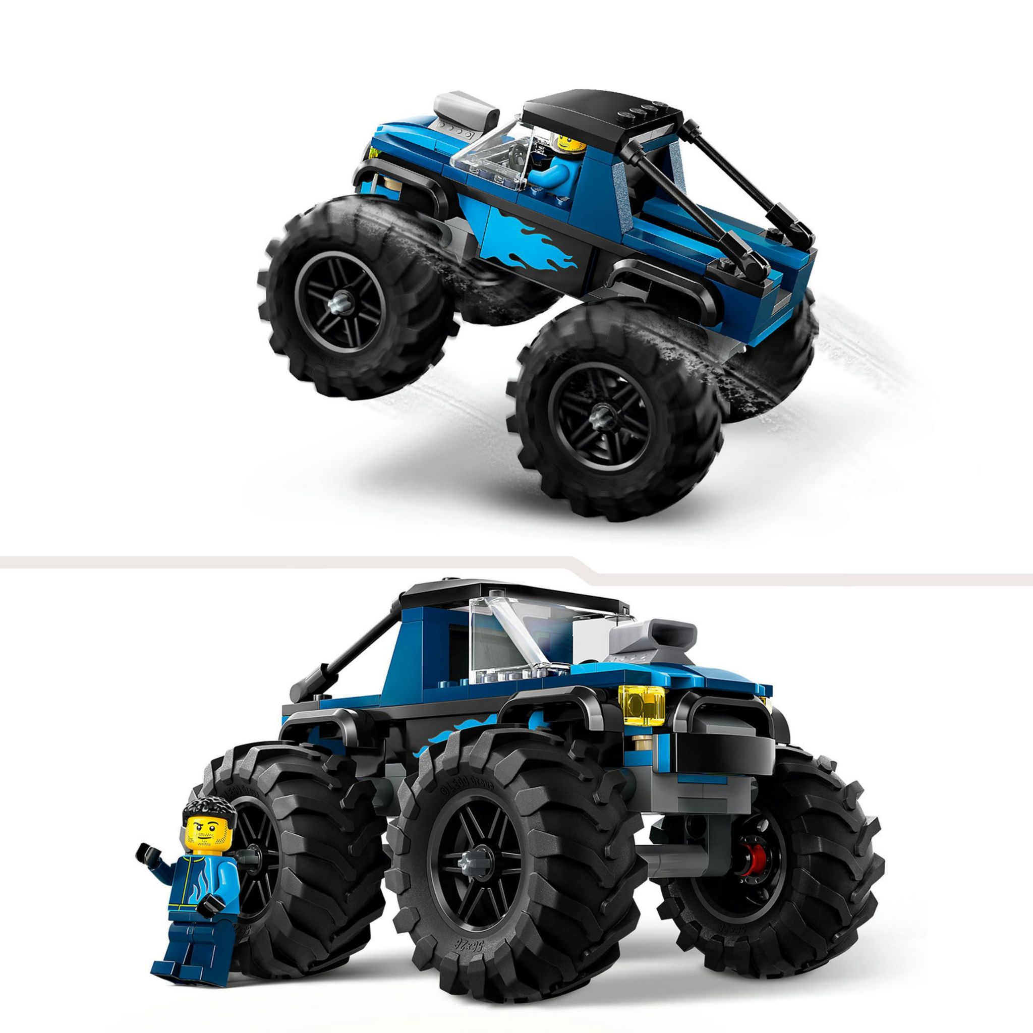 Voir la diapositive 4 : LEGO City 60402 Le Monster Truck Bleu, Jouet Camion Tout-Terrain et Minifigurine de Conducteur, Cadeau Enfants