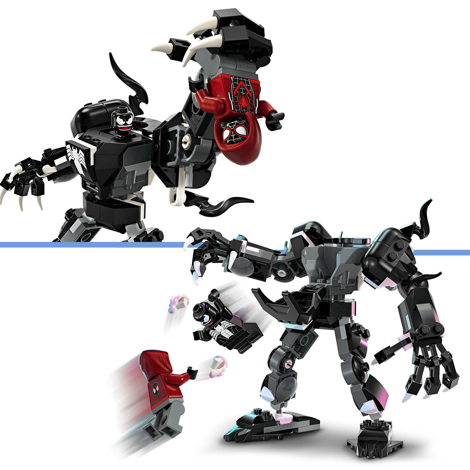 Voir la diapositive 4 : LEGO Marvel 76276 L'Armure Robot de Venom contre Miles Morales, Jouet de Construction avec Minifigurines