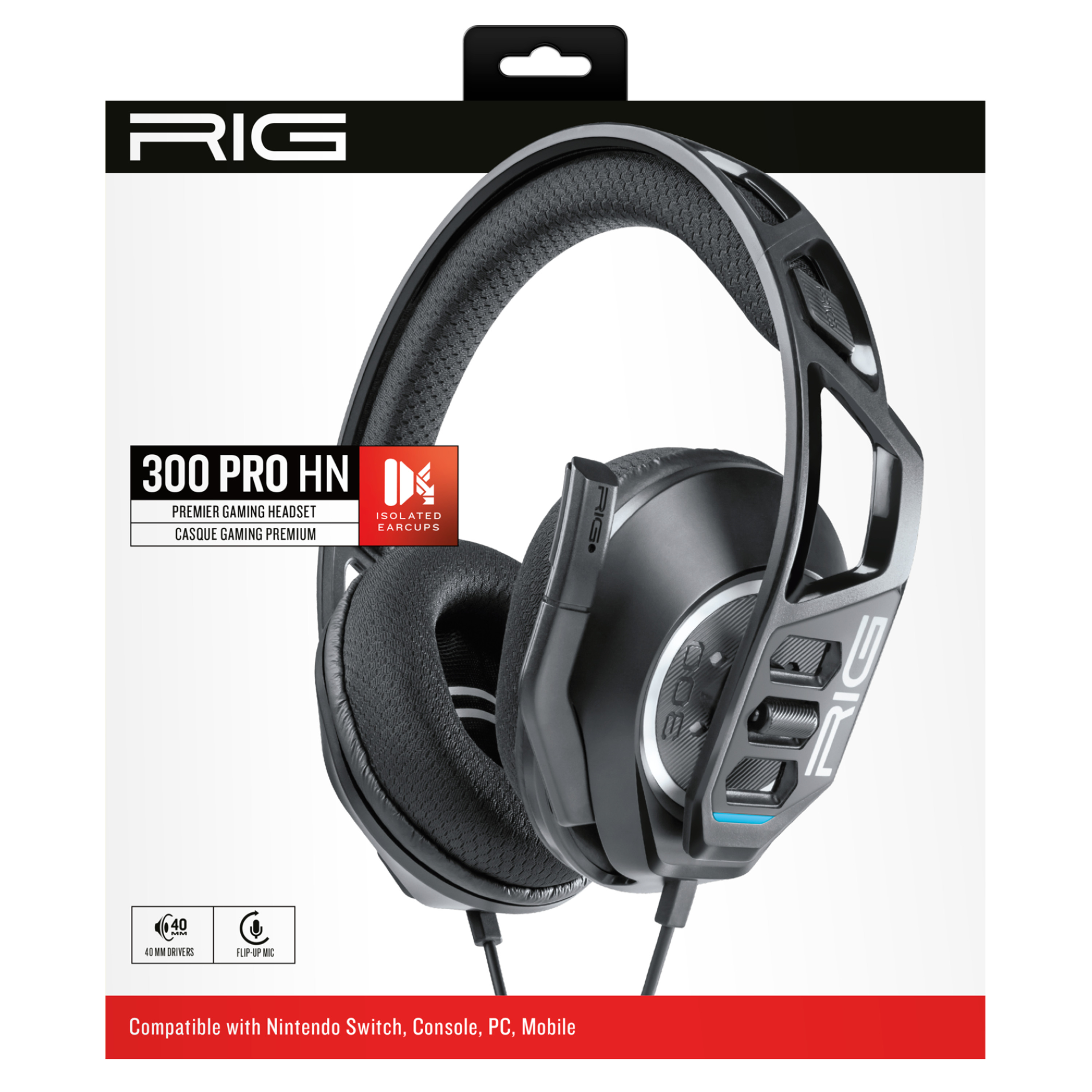 Voir la diapositive 2 : Casque Premium Gaming Filaire 300 Pro HN Noir Nintendo Switch