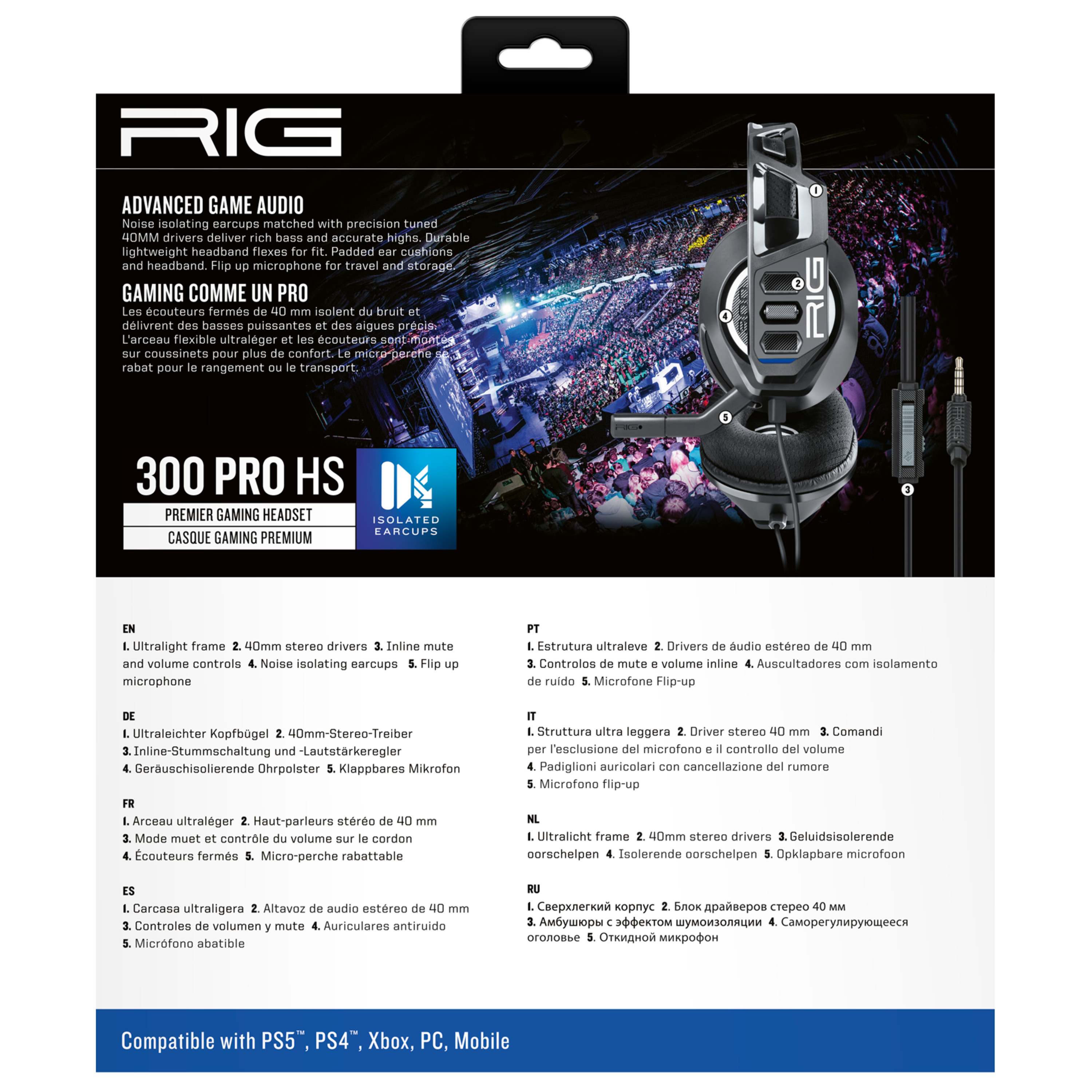 Voir la diapositive 4 : Casque Premium Gaming Filaire 300 Pro HS Noir PS5