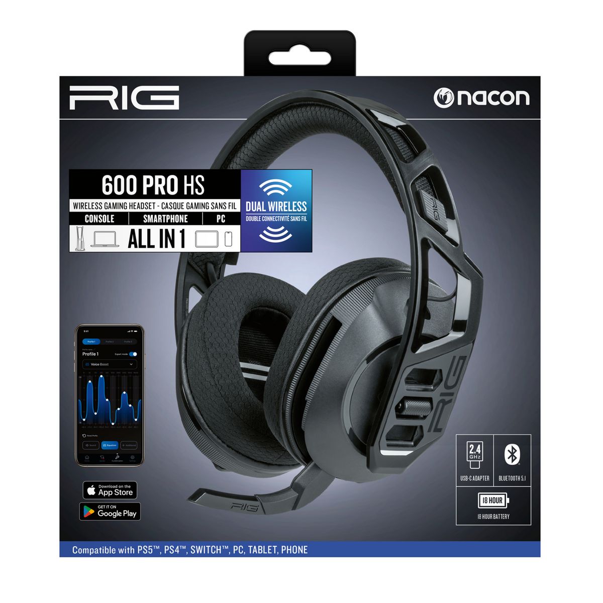 Casque Sans Fil Gaming RIG 600 Pro HS Noir PS5/PS4