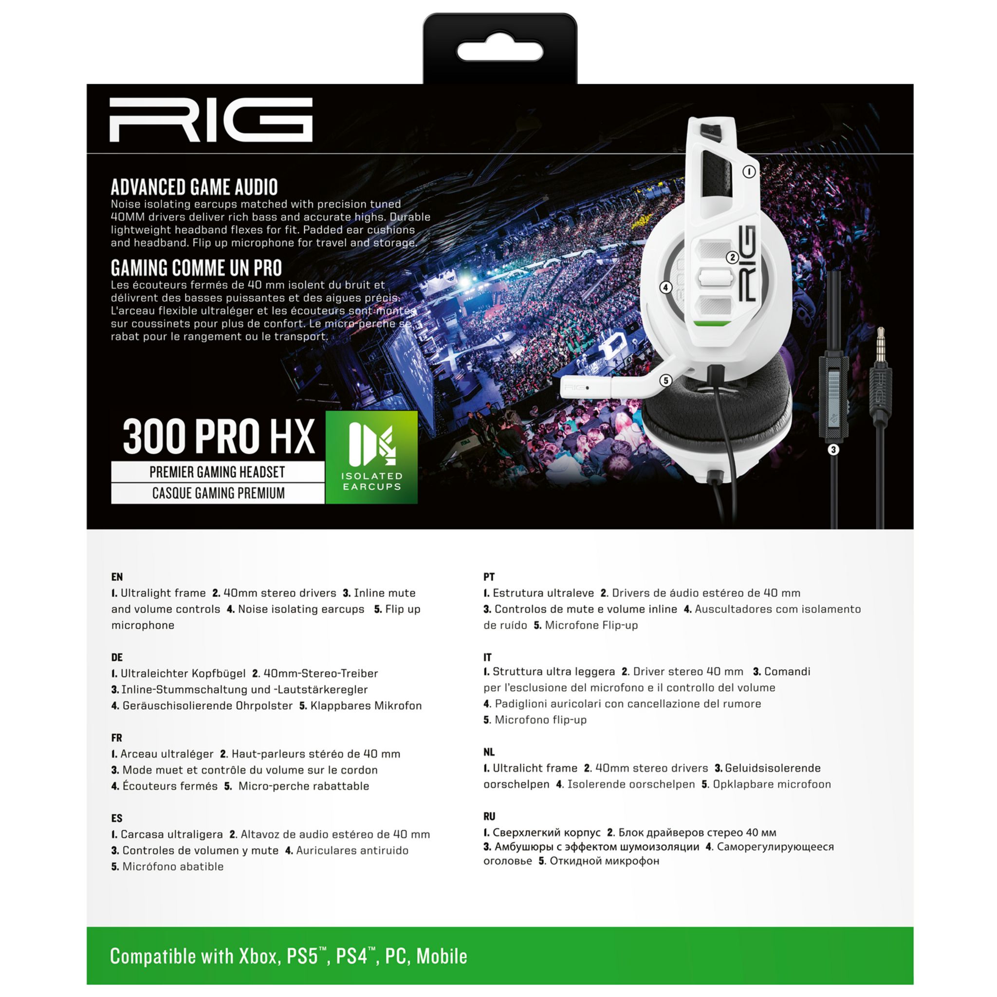 Voir la diapositive 4 : Casque Premium Gaming Filaire 300 Pro HX Blanc Xbox Series / Xbox One