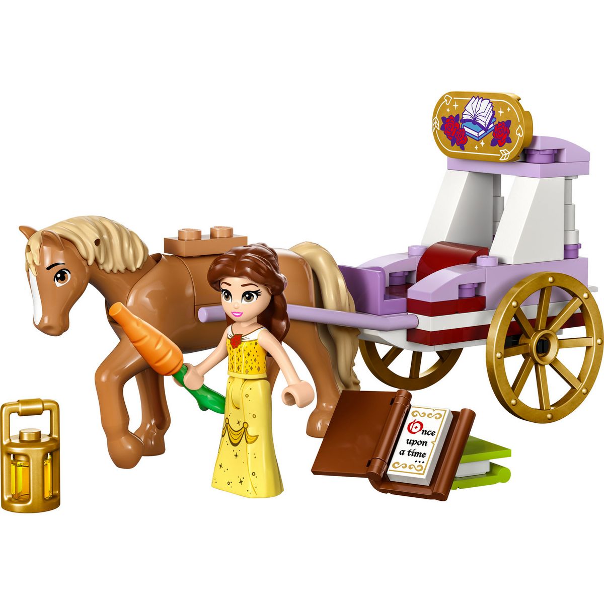 LEGO Disney Princess 43233 L'Histoire de Belle - La Calèche, Jouet avec Mini Poupée Princesse, La Belle et la Bête