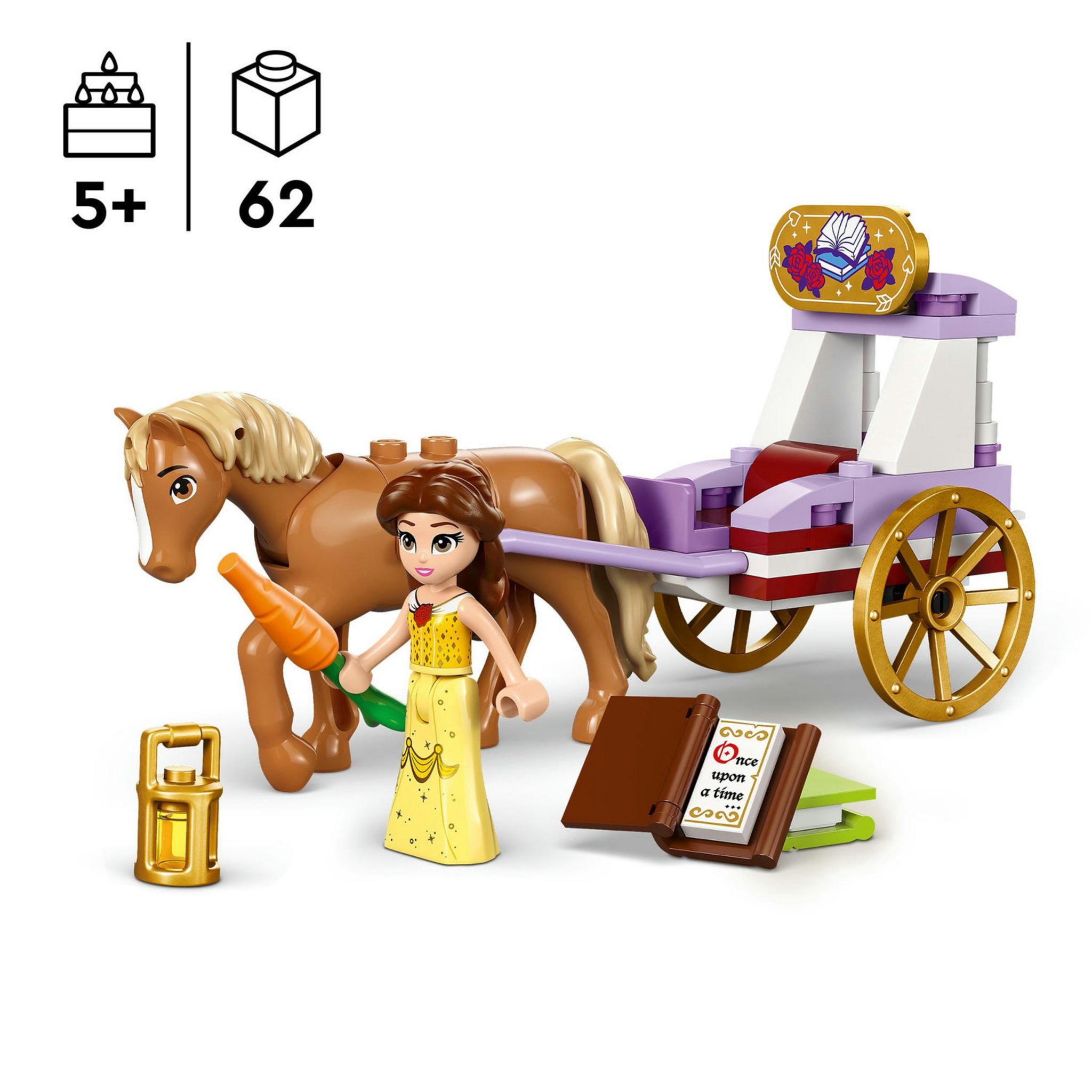 Voir la diapositive 3 : LEGO Disney Princess 43233 L'Histoire de Belle - La Calèche, Jouet avec Mini Poupée Princesse, La Belle et la Bête