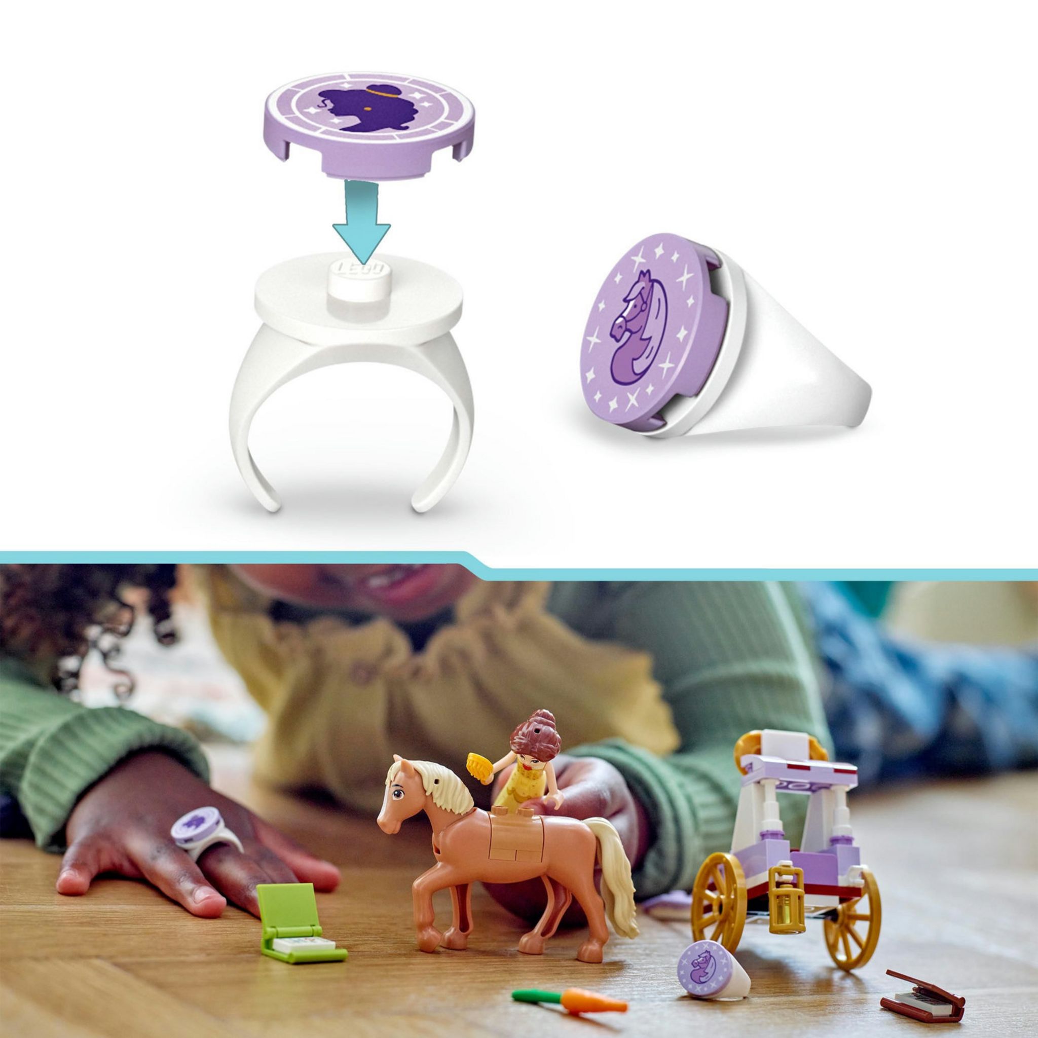 Voir la diapositive 5 : LEGO Disney Princess 43233 L'Histoire de Belle - La Calèche, Jouet avec Mini Poupée Princesse, La Belle et la Bête