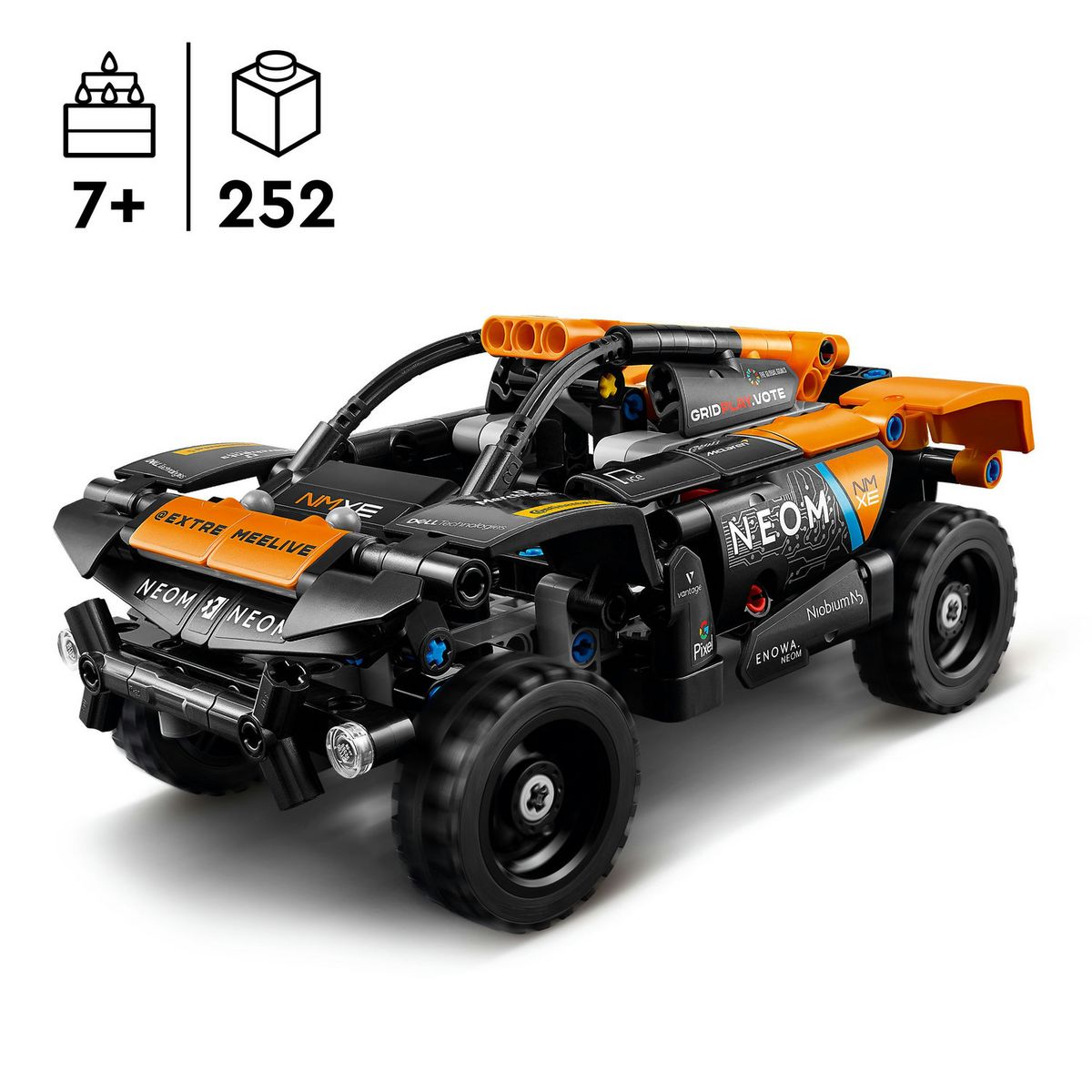 LEGO Technic 42166 NEOM McLaren Extreme E Race Car, Jouet de Voiture à Rétrofriction pour Enfants, à Construire