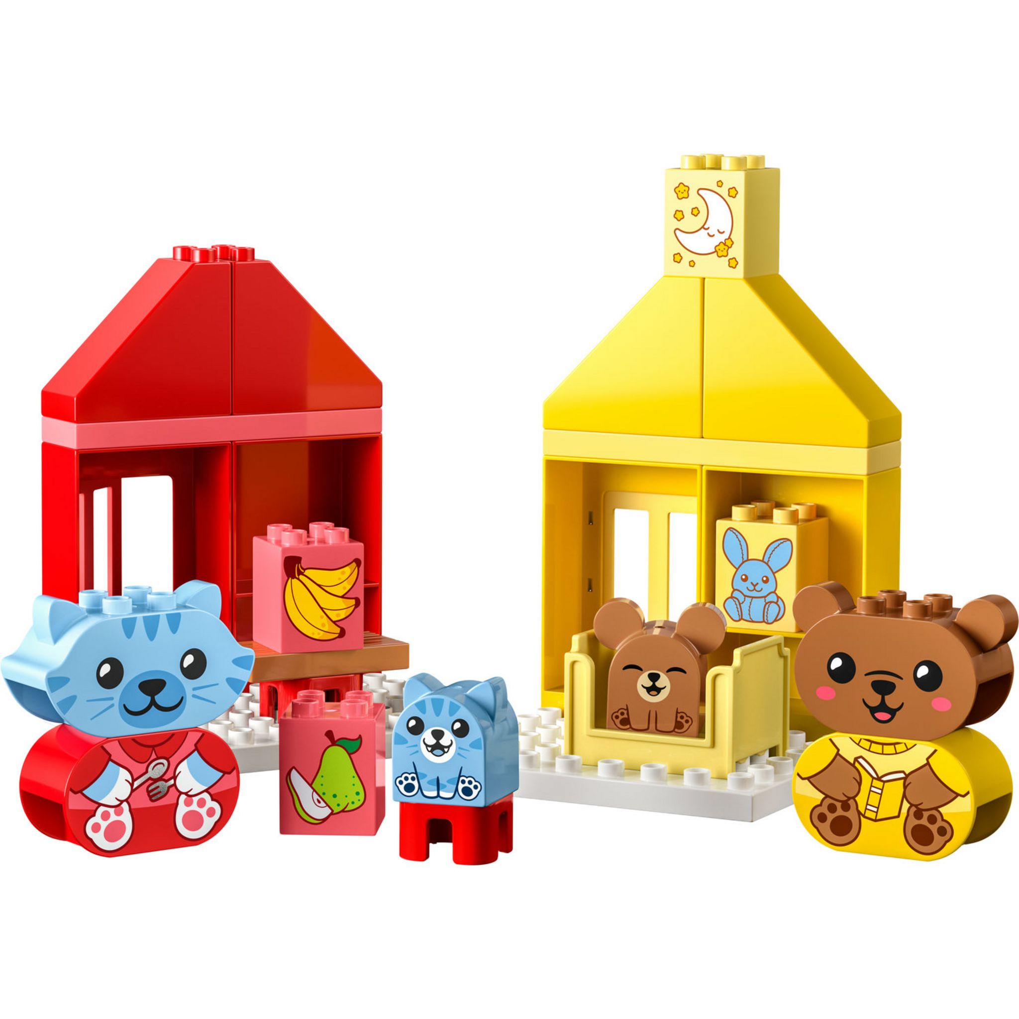 Voir la diapositive 2 : LEGO DUPLO My First 10414 Mes Rituels Quotidiens - Le Repas et le Coucher, Jouet Social, 4 Figurines Animales