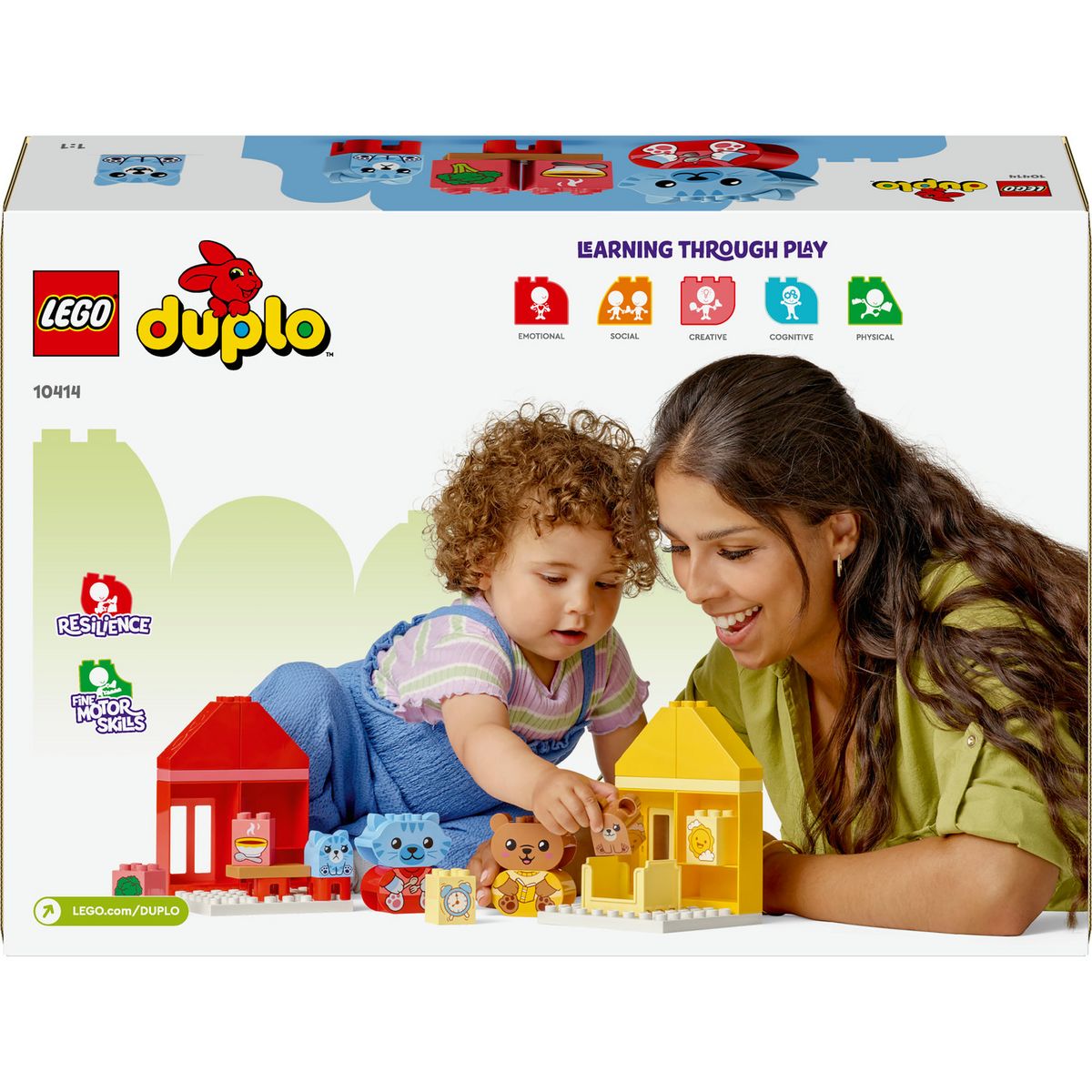 LEGO DUPLO My First 10414 Mes Rituels Quotidiens - Le Repas et le Coucher, Jouet Social, 4 Figurines Animales