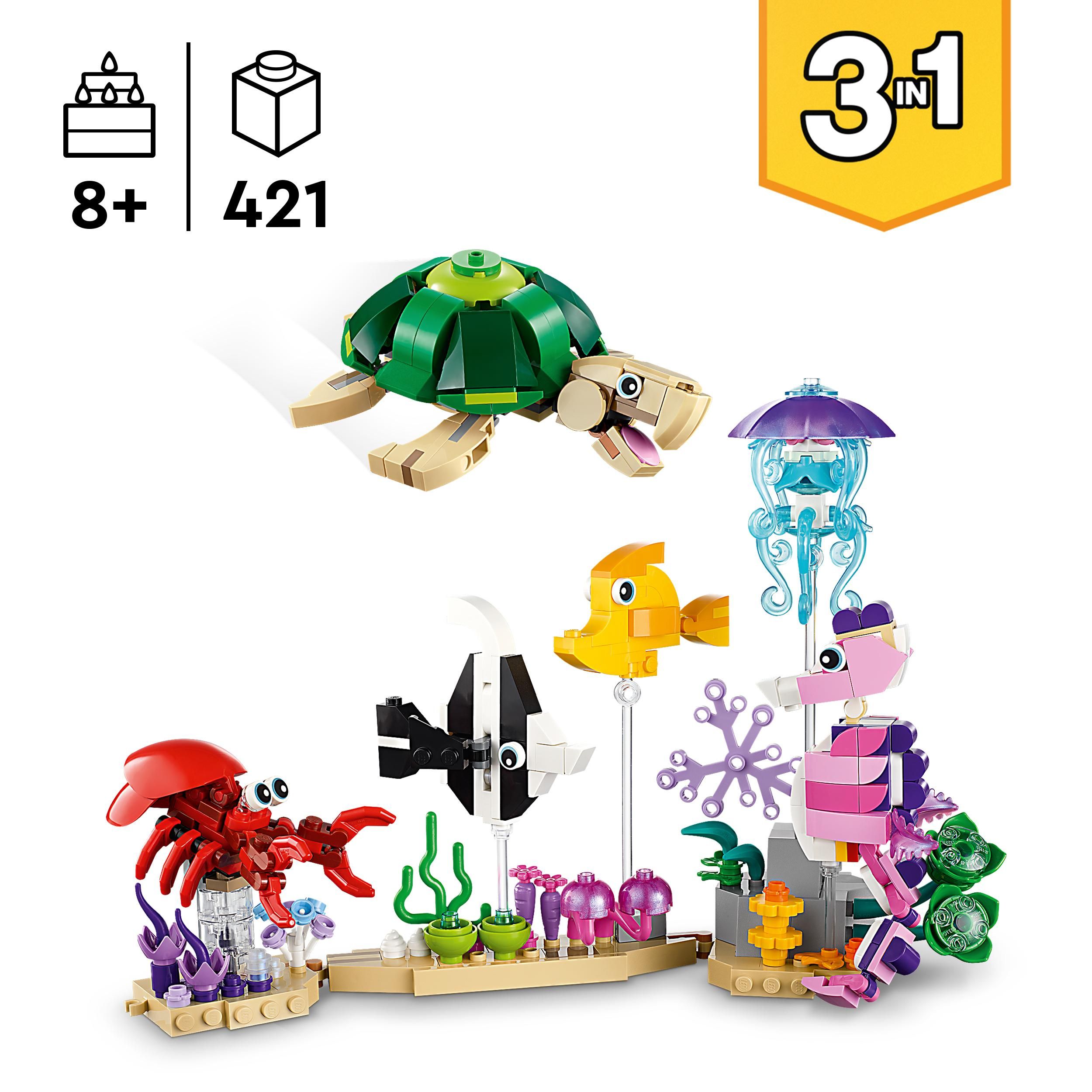 Voir la diapositive 2 : LEGO Creator 31158 - Les Animaux Marins 3 en 1