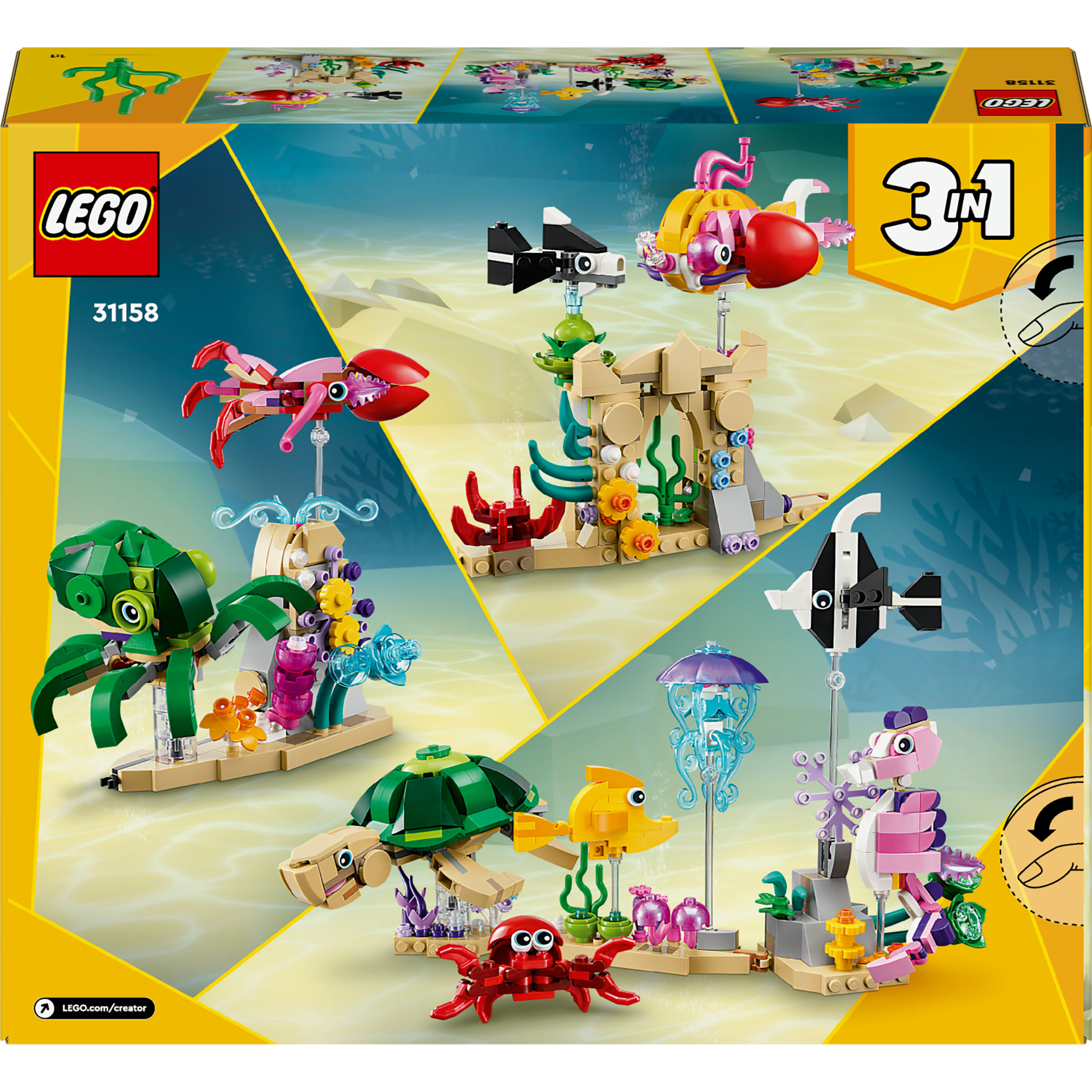 Voir la diapositive 7 : LEGO Creator 31158 - Les Animaux Marins 3 en 1