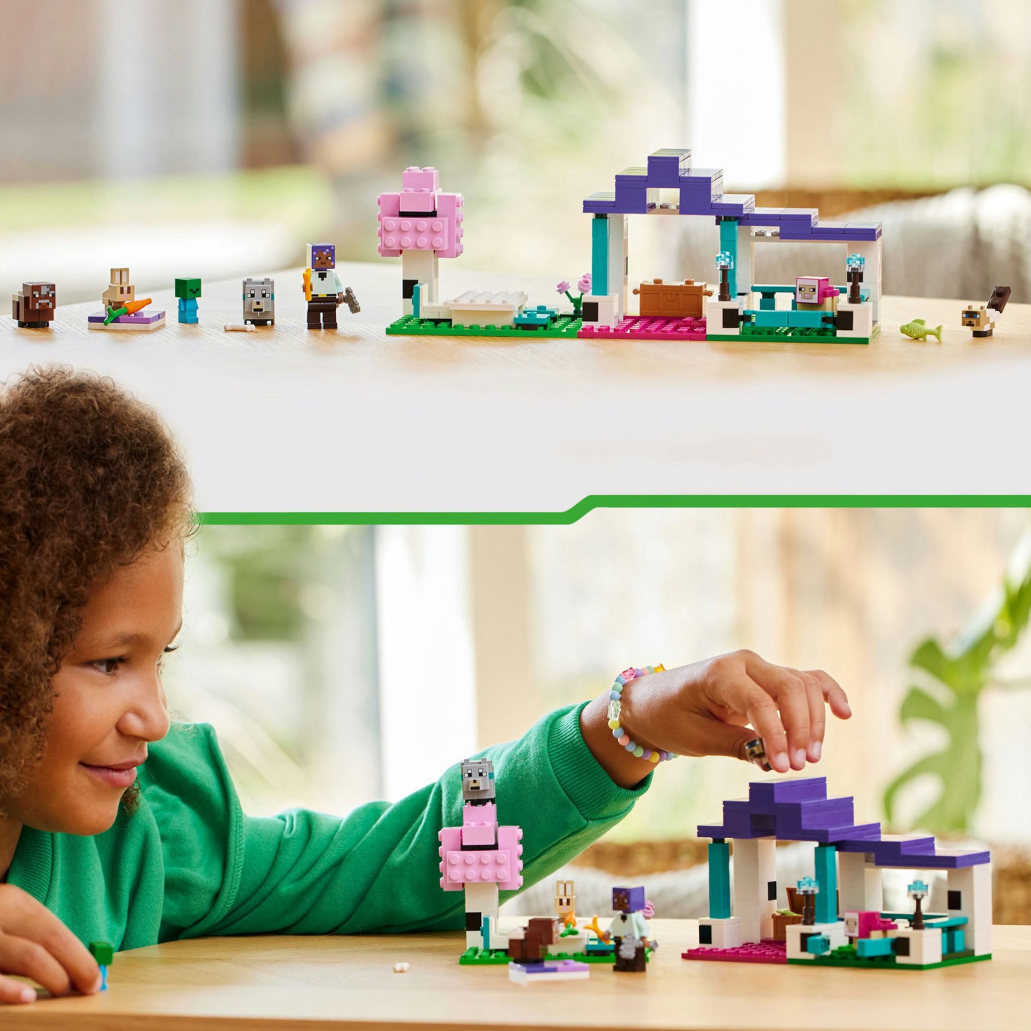 Voir la diapositive 5 : LEGO Minecraft 21253 Le Sanctuaire Animalier, Jouet de Biome Plaine, Minifigurines de Personnages et Figurines d'Animaux