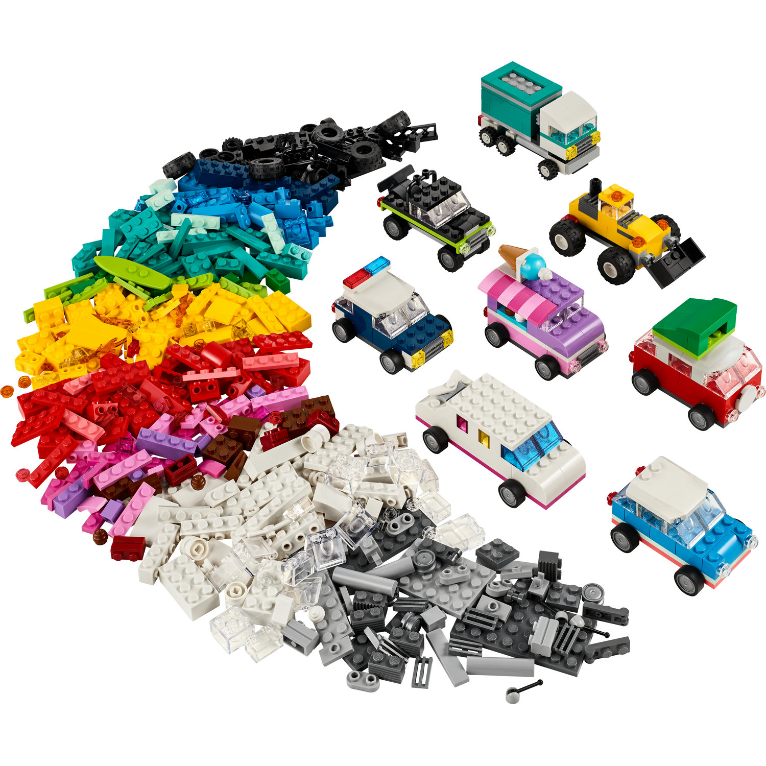Voir la diapositive 2 : LEGO LEGO Classic 11036 Les Véhicules Créatifs, Maquette de Voiture, Véhicule de Police, Camion et Autres
