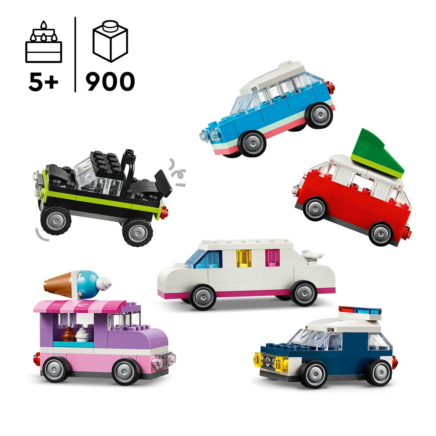 Voir la diapositive 4 : LEGO LEGO Classic 11036 Les Véhicules Créatifs, Maquette de Voiture, Véhicule de Police, Camion et Autres