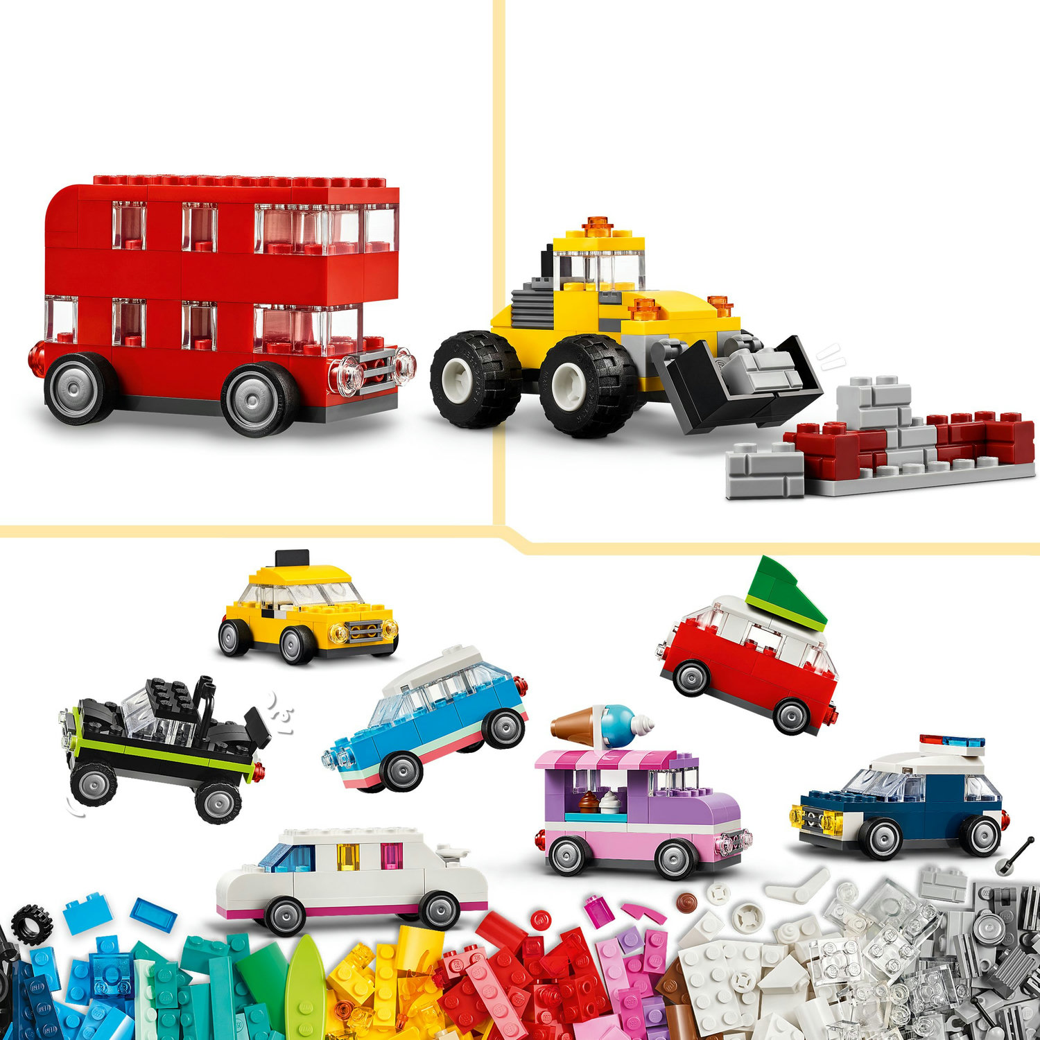 Voir la diapositive 6 : LEGO LEGO Classic 11036 Les Véhicules Créatifs, Maquette de Voiture, Véhicule de Police, Camion et Autres