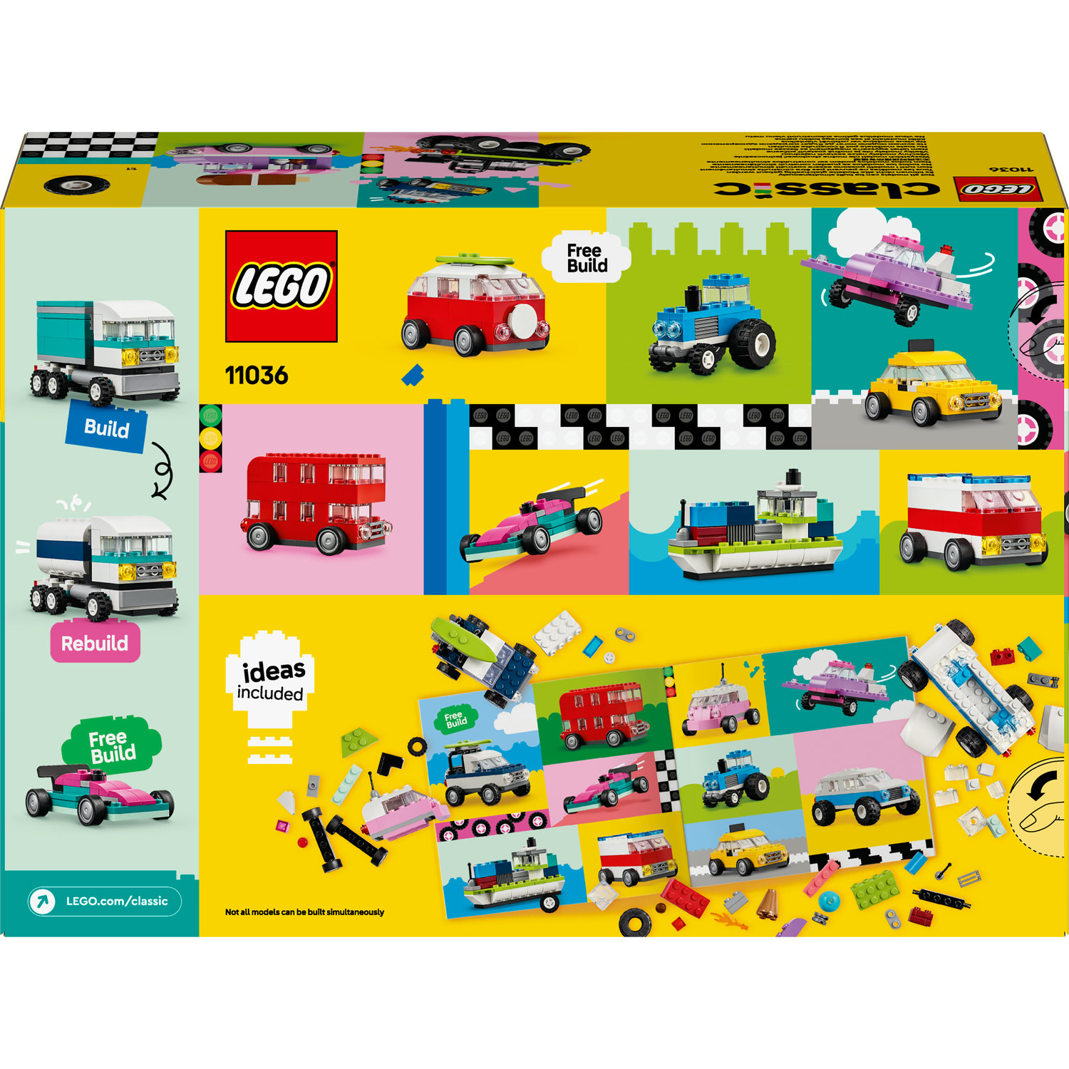 Voir la diapositive 5 : LEGO LEGO Classic 11036 Les Véhicules Créatifs, Maquette de Voiture, Véhicule de Police, Camion et Autres