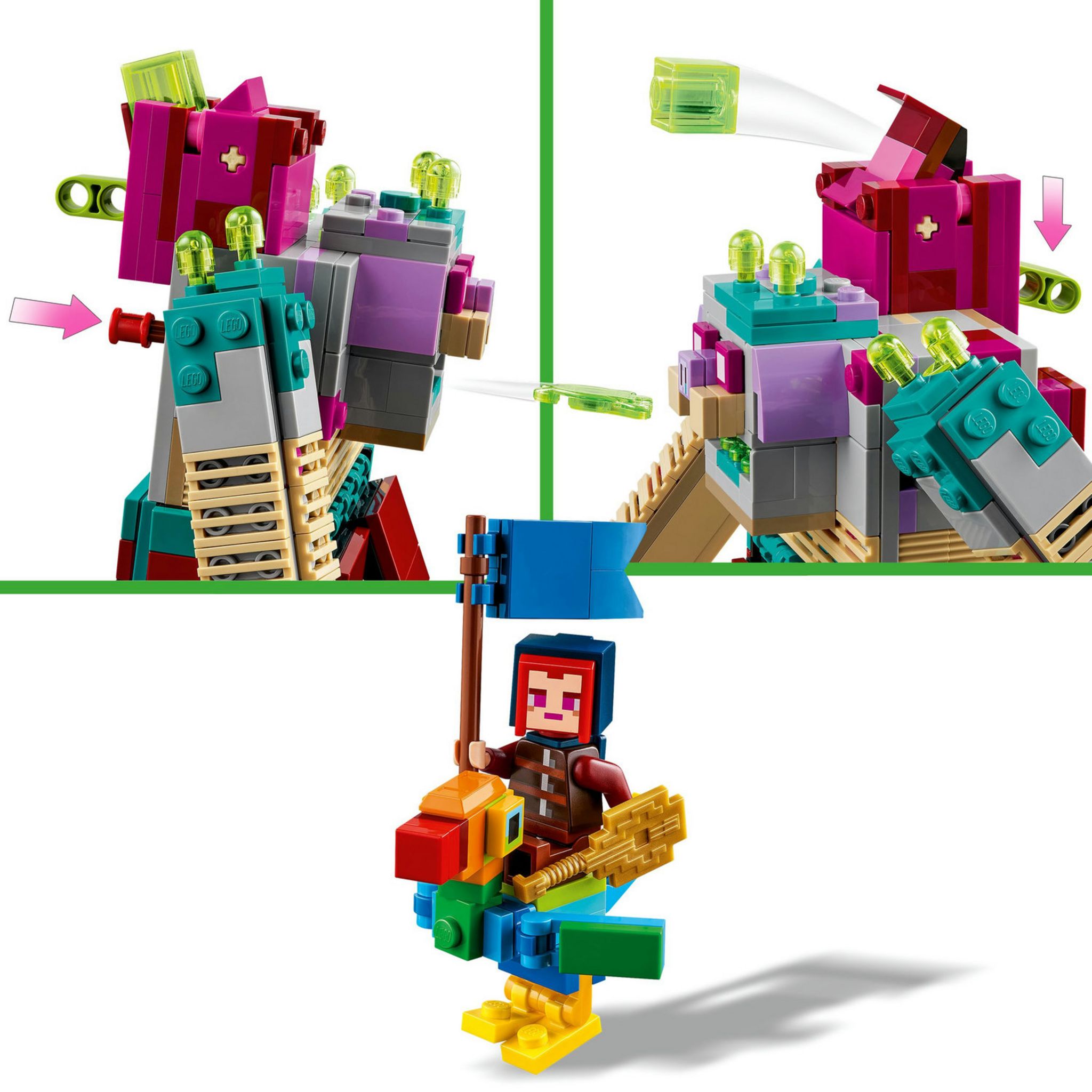 Voir la diapositive 5 : LEGO Minecraft Legends 21257 L'Attaque du Dévoreur, Jouet de Construction de Personnage, Set avec Figurines de Héros