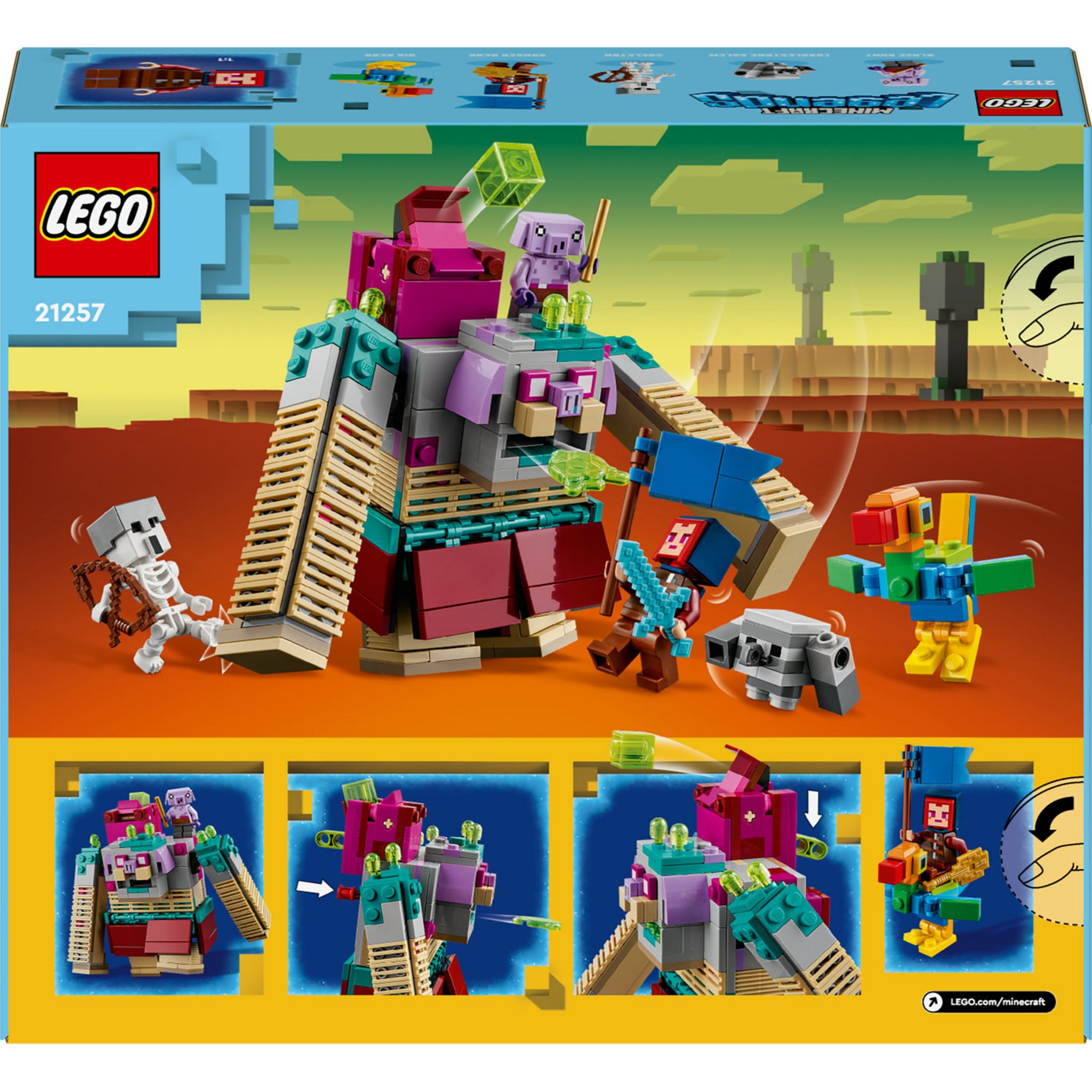 Voir la diapositive 8 : LEGO Minecraft Legends 21257 L'Attaque du Dévoreur, Jouet de Construction de Personnage, Set avec Figurines de Héros