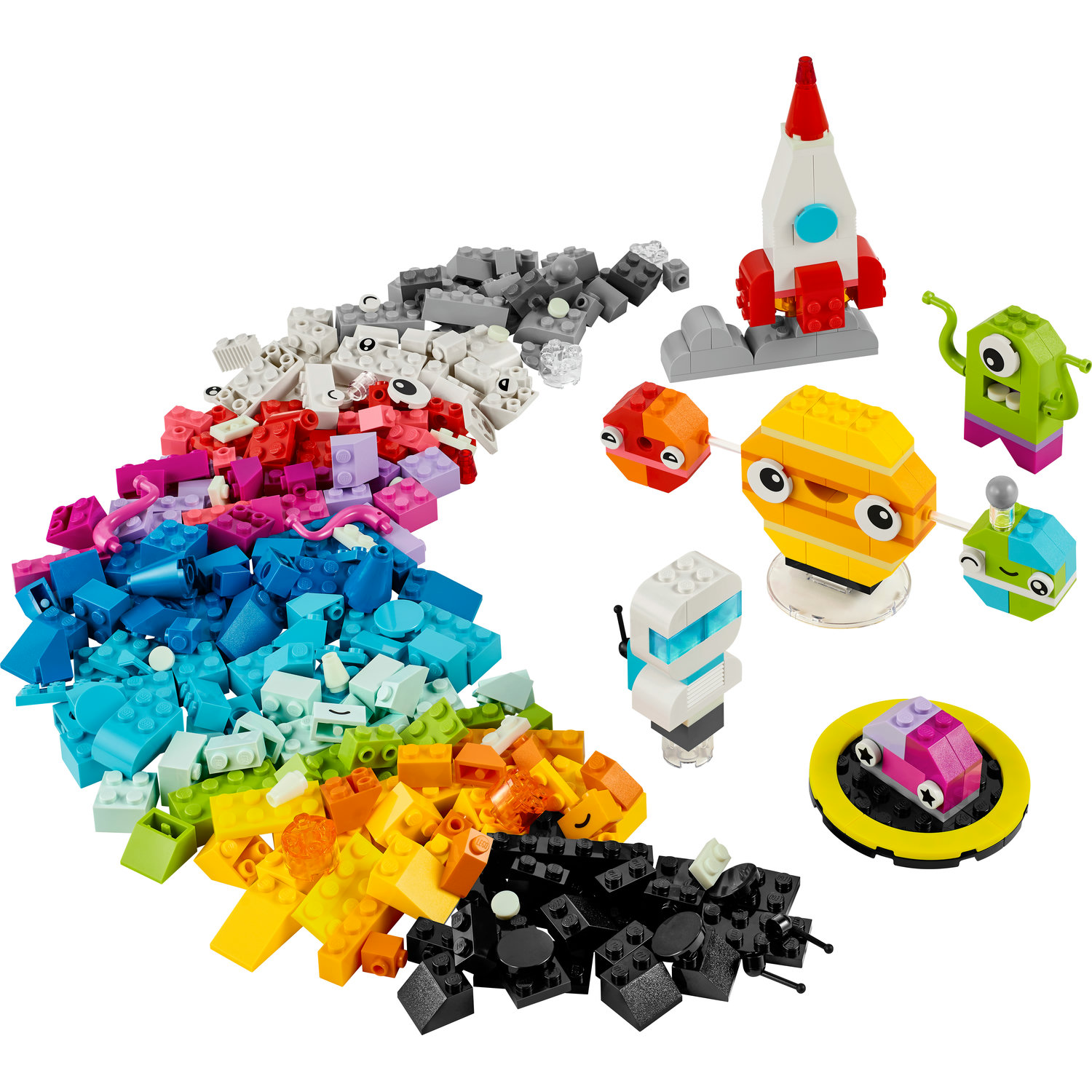 Voir la diapositive 2 : LEGO Classic 11037 Les Planètes Créatives, Jouet sur le Système Solaire, Set de Construction de Navette Fusée