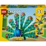 LEGO Creator 3en1 31157 Le Paon Exotique, Jouets Animaux avec Paon, Libellule et Papillon, pour la Chambre d'Enfant