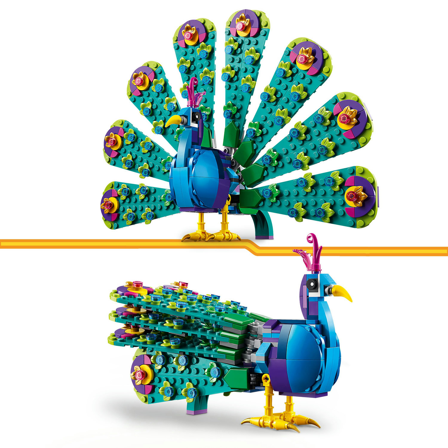 Voir la diapositive 4 : LEGO Creator 3en1  31157 Le Paon Exotique, Jouets Animaux avec Paon, Libellule et Papillon, pour la Chambre d'Enfant