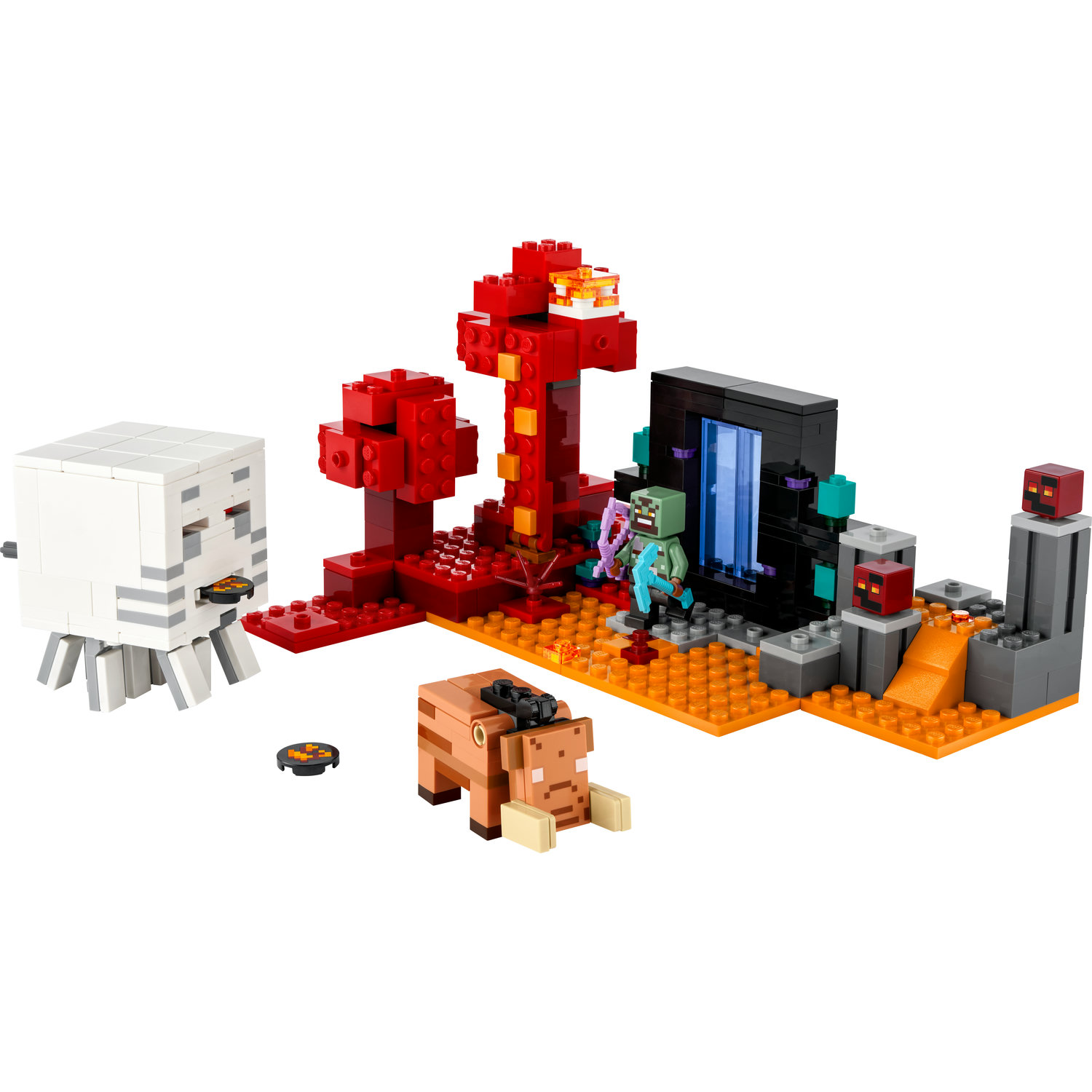 Voir la diapositive 2 : LEGO Minecraft 21255 L'Embuscade au Portail du Nether, Jouet avec Scènes de Bataille et Minifigurines, Figurine Hoglin