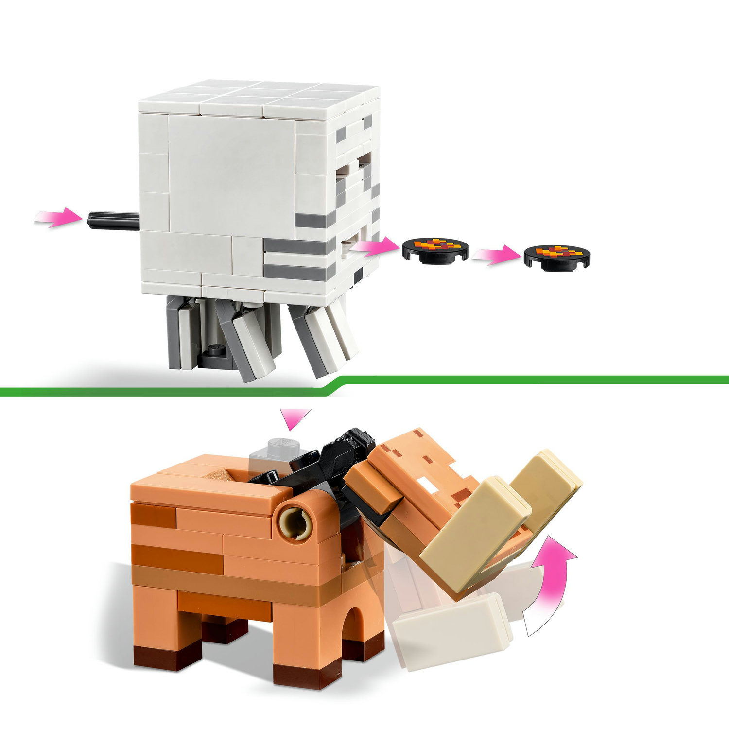 Voir la diapositive 6 : LEGO Minecraft 21255 L'Embuscade au Portail du Nether, Jouet avec Scènes de Bataille et Minifigurines, Figurine Hoglin