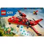 LEGO City 60413 L’Avion de Sauvetage des Pompiers, Jouet avec 3 Minifigurines de Pilote, Pompière
