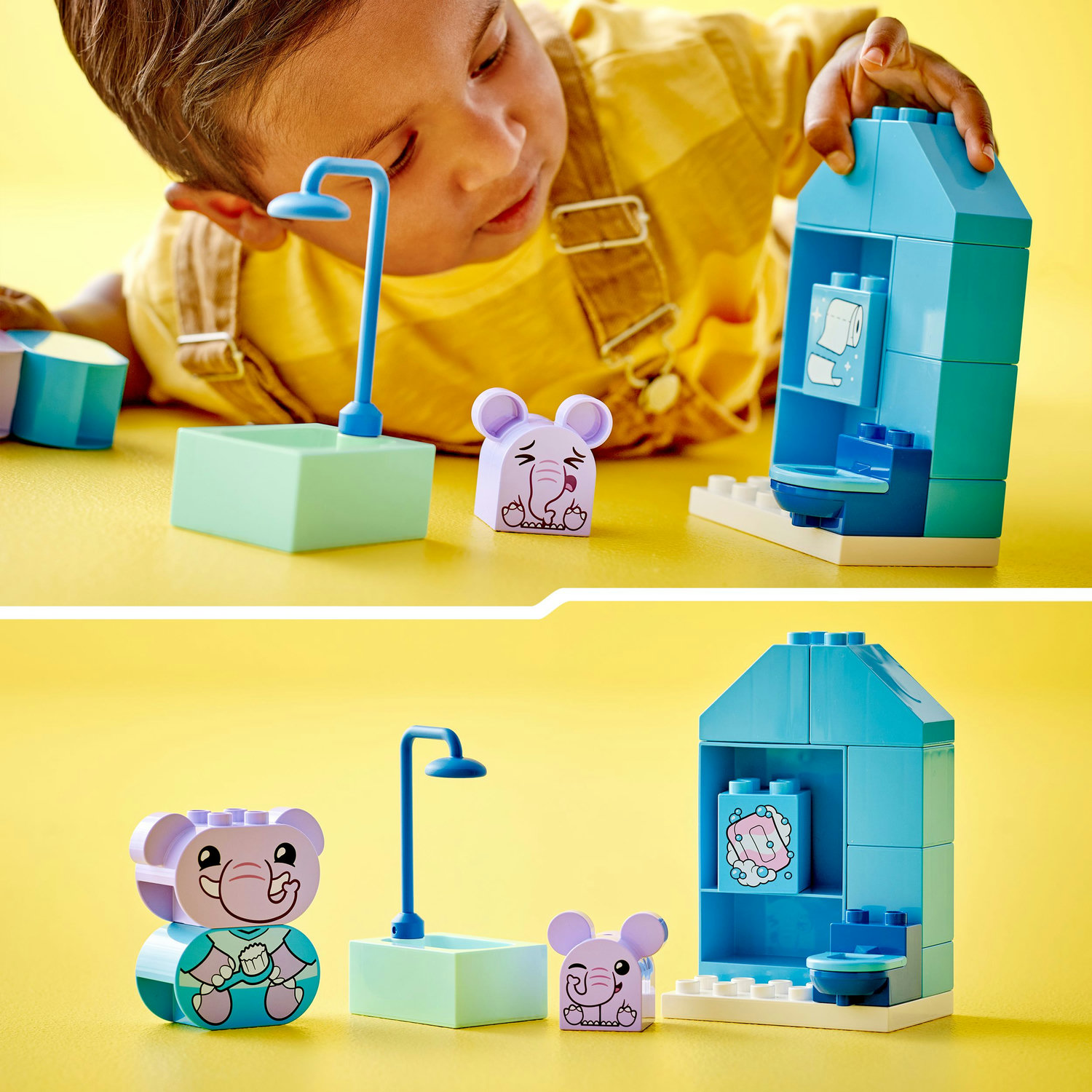 Voir la diapositive 5 : LEGO DUPLO My First 10413 Mes Rituels Quotidiens - Le Bain, Jouet Éducatif pour Bébés, Inclut 2 Figurines d'Éléphants