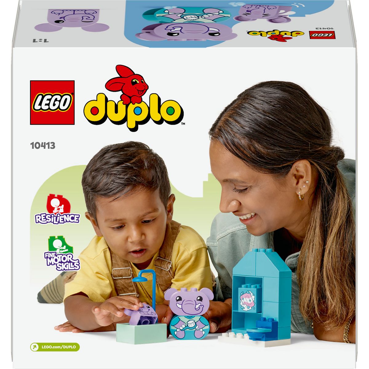 LEGO DUPLO My First 10413 Mes Rituels Quotidiens - Le Bain, Jouet Éducatif pour Bébés, Inclut 2 Figurines d'Éléphants