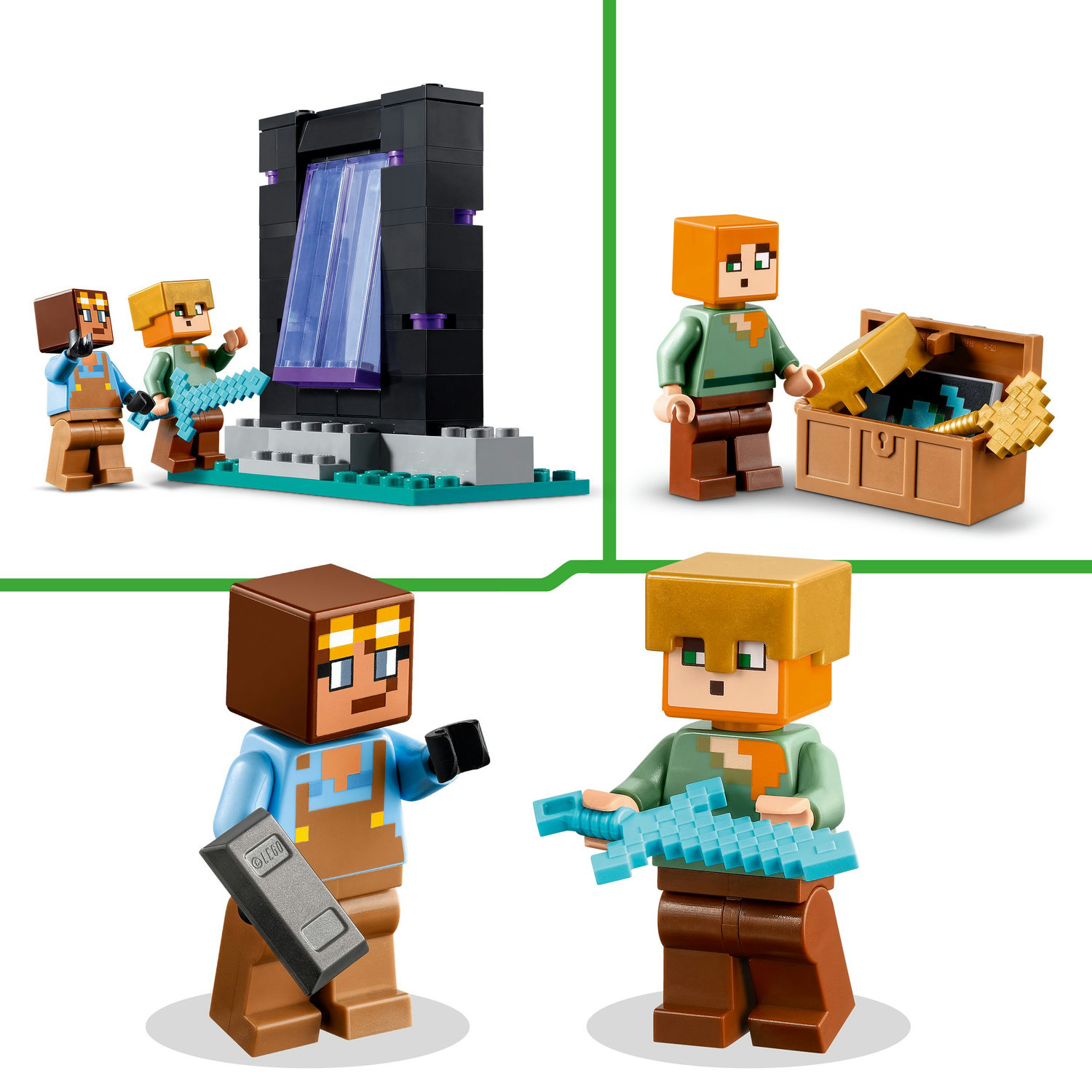 Voir la diapositive 5 : LEGO Minecraft 21252 Armurerie, Jouet avec Forge d'Armes avec Personnages de Jeu Vidéo, Alex Minifigurine