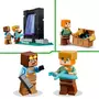 LEGO Minecraft 21252 L’Armurerie, Jouet avec Forge d'Armes avec Personnages de Jeu Vidéo, Alex Minifigurine